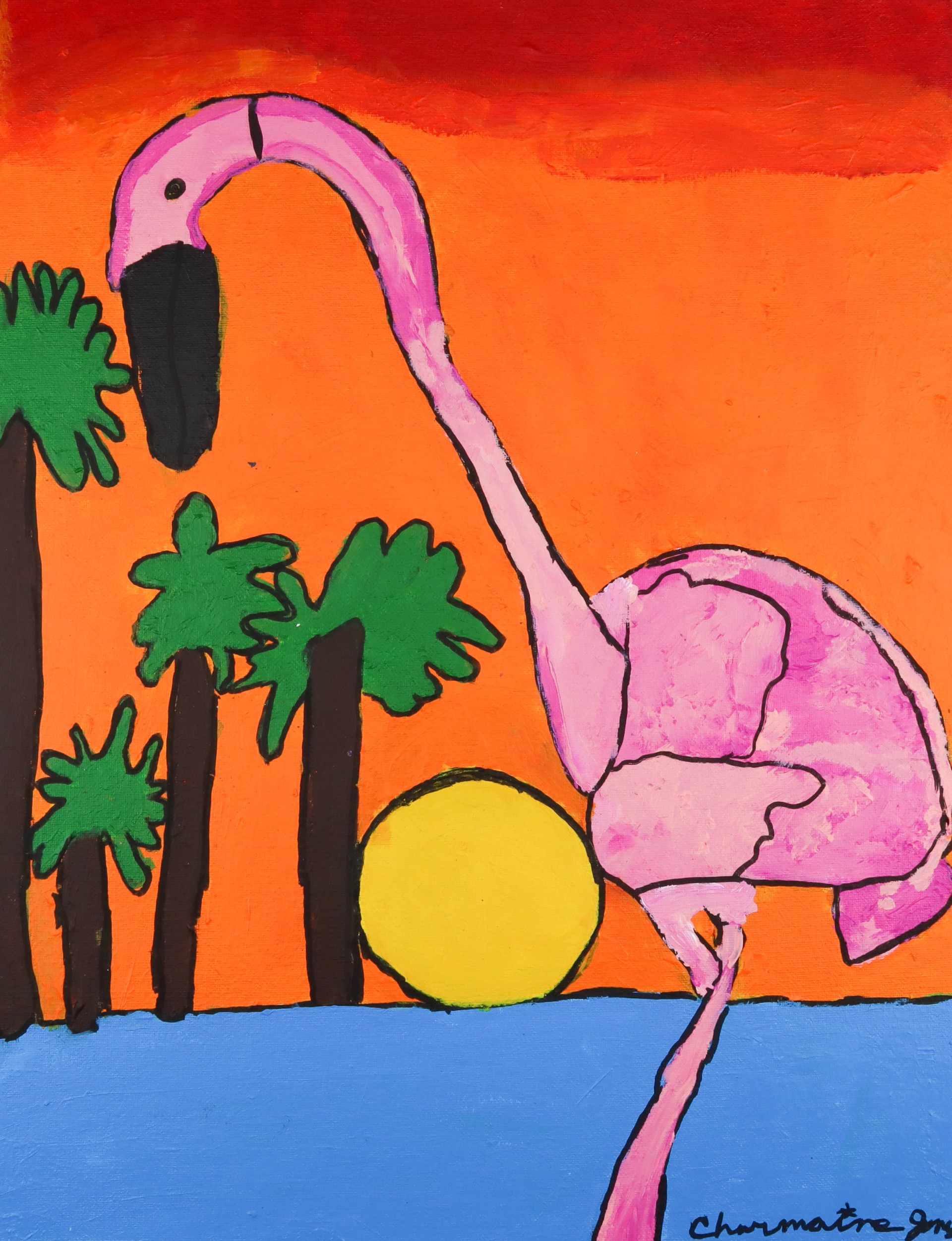 Flamingo in the Water by Charmaine Jones