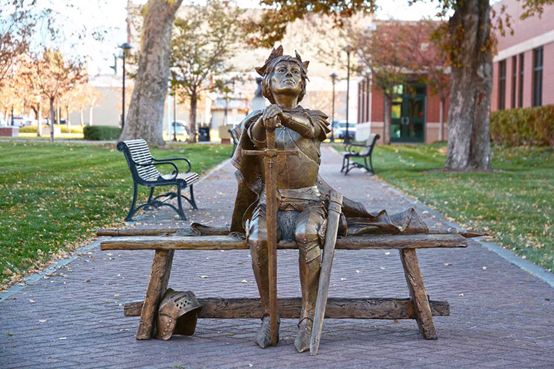 Joan of Arc Bench by Gary Lee Price (sculptor)