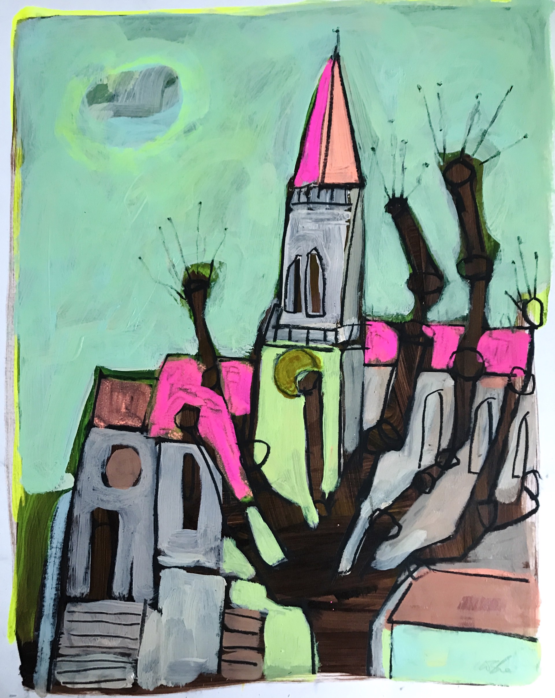L’arbre devant l’église Notre-Dame by Rachael Van Dyke