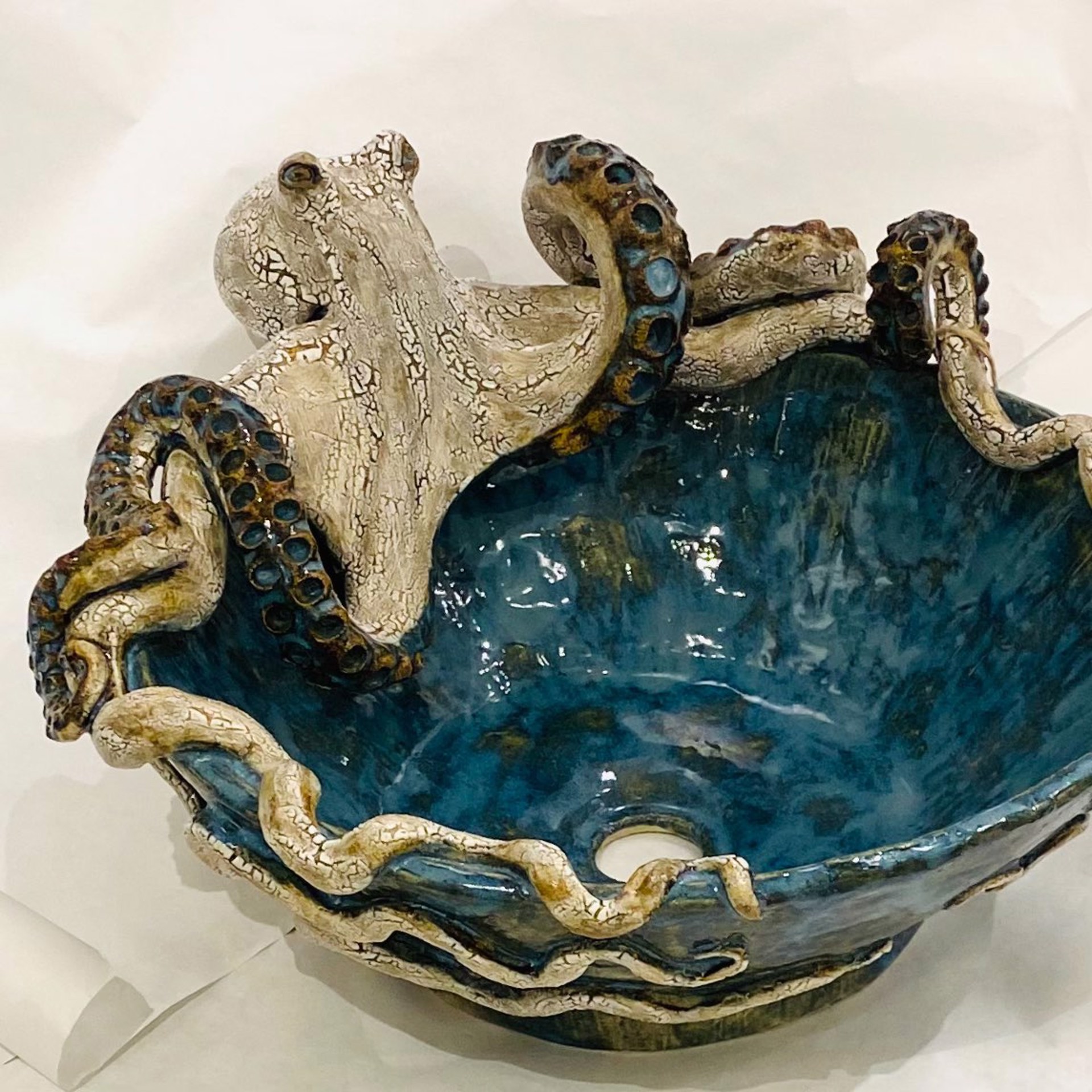 SG22-107 Octopus Vessel Sink(Ocean Blue) by Shayne Greco