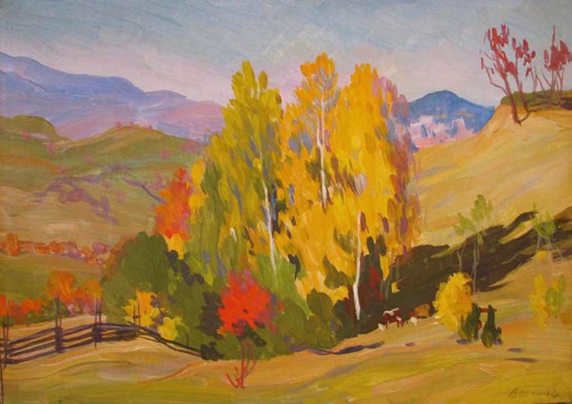 Pasture in Autumn by Vladimir Masik
