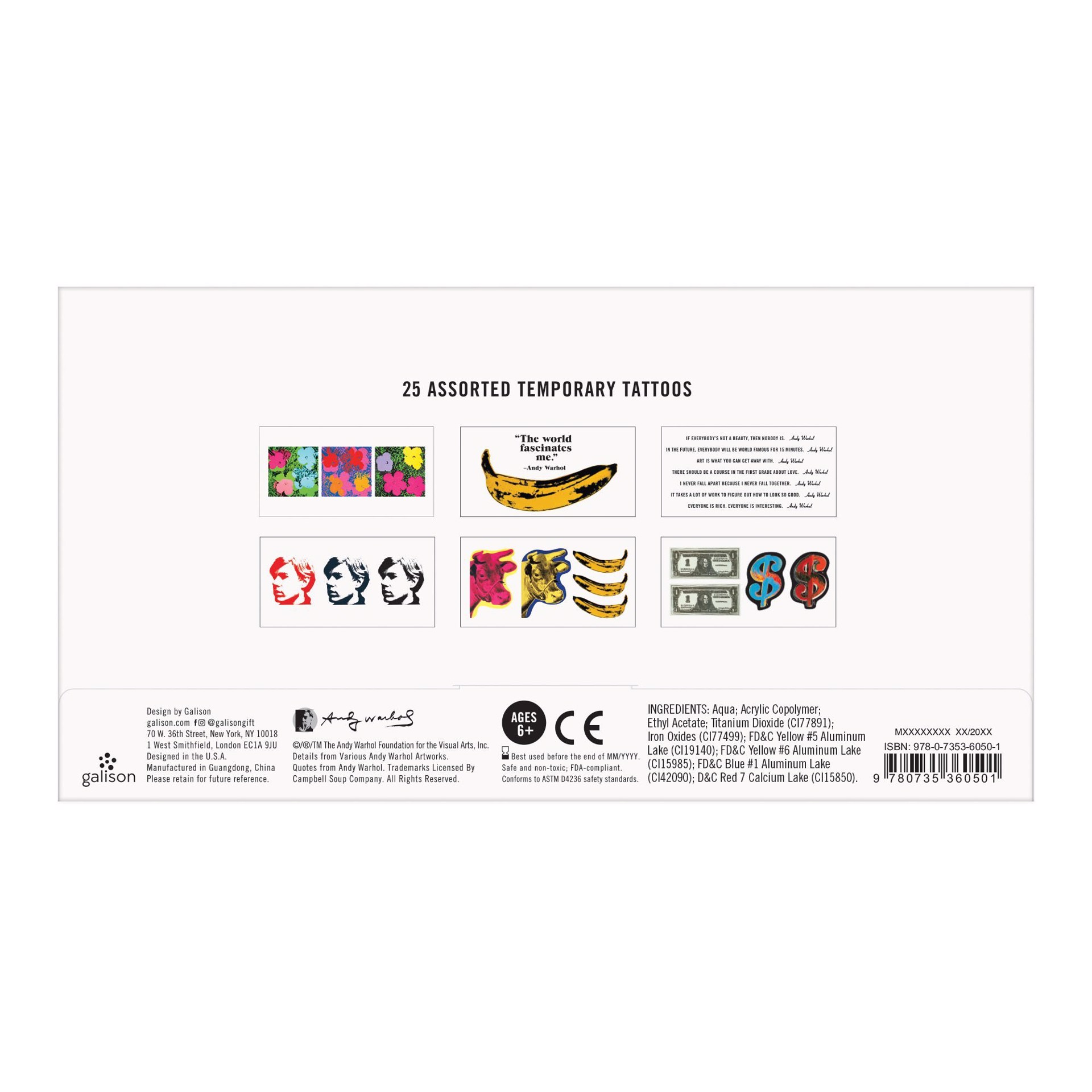 Andy Warhol Temporary Tattoo Set by Andy Warhol