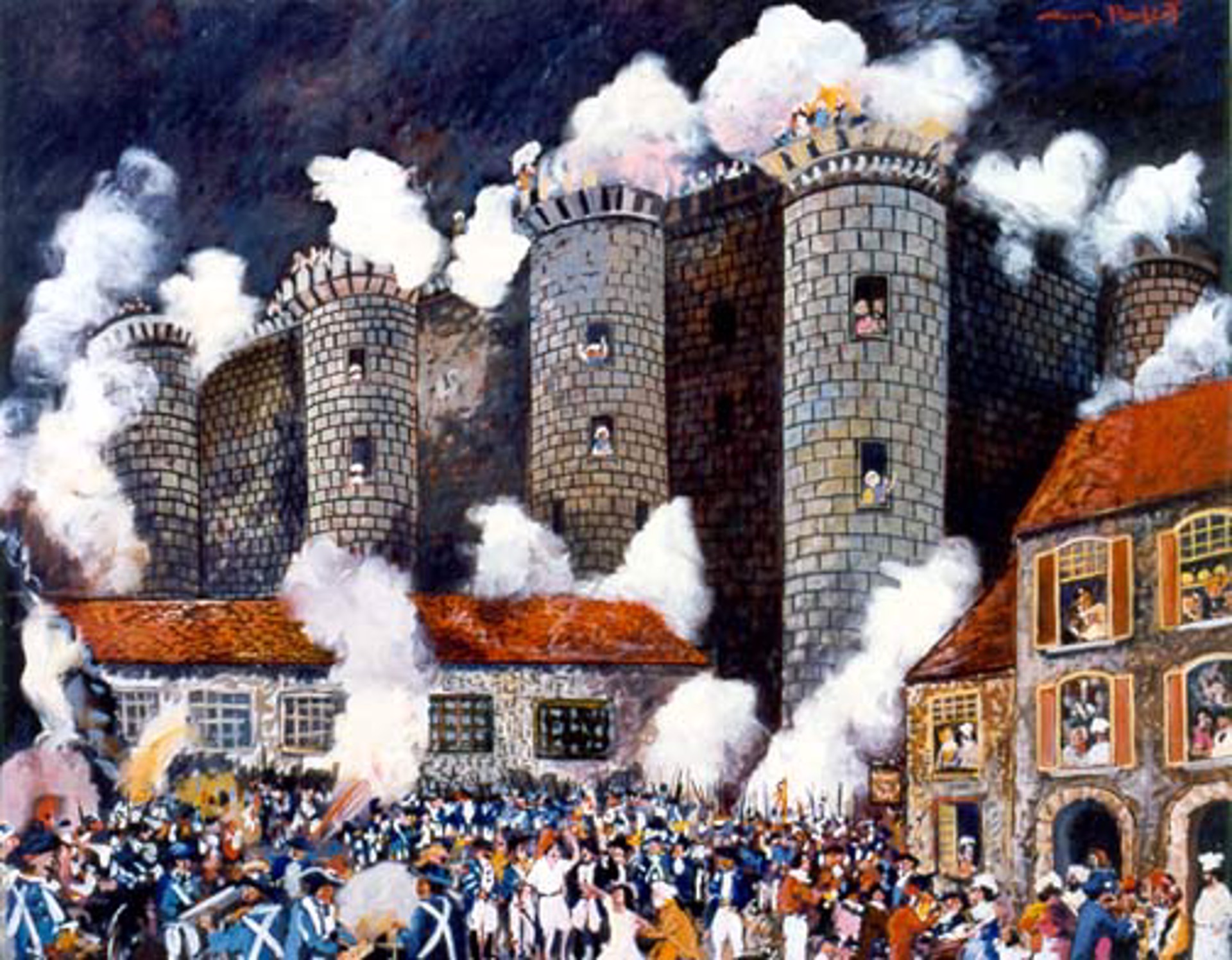 Storming Of The Bastille At Lunchtime by Guy Buffet