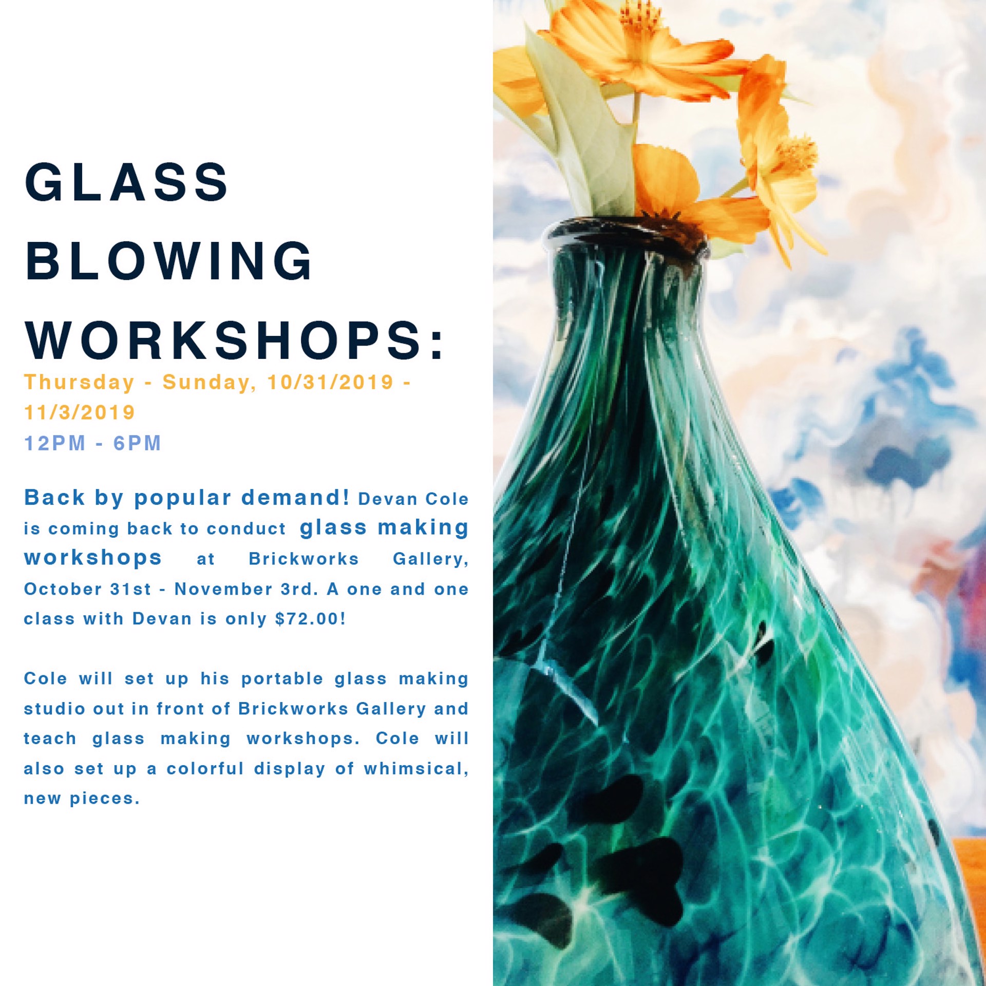 Glass Blowing Workshops | Brickworks Gallery