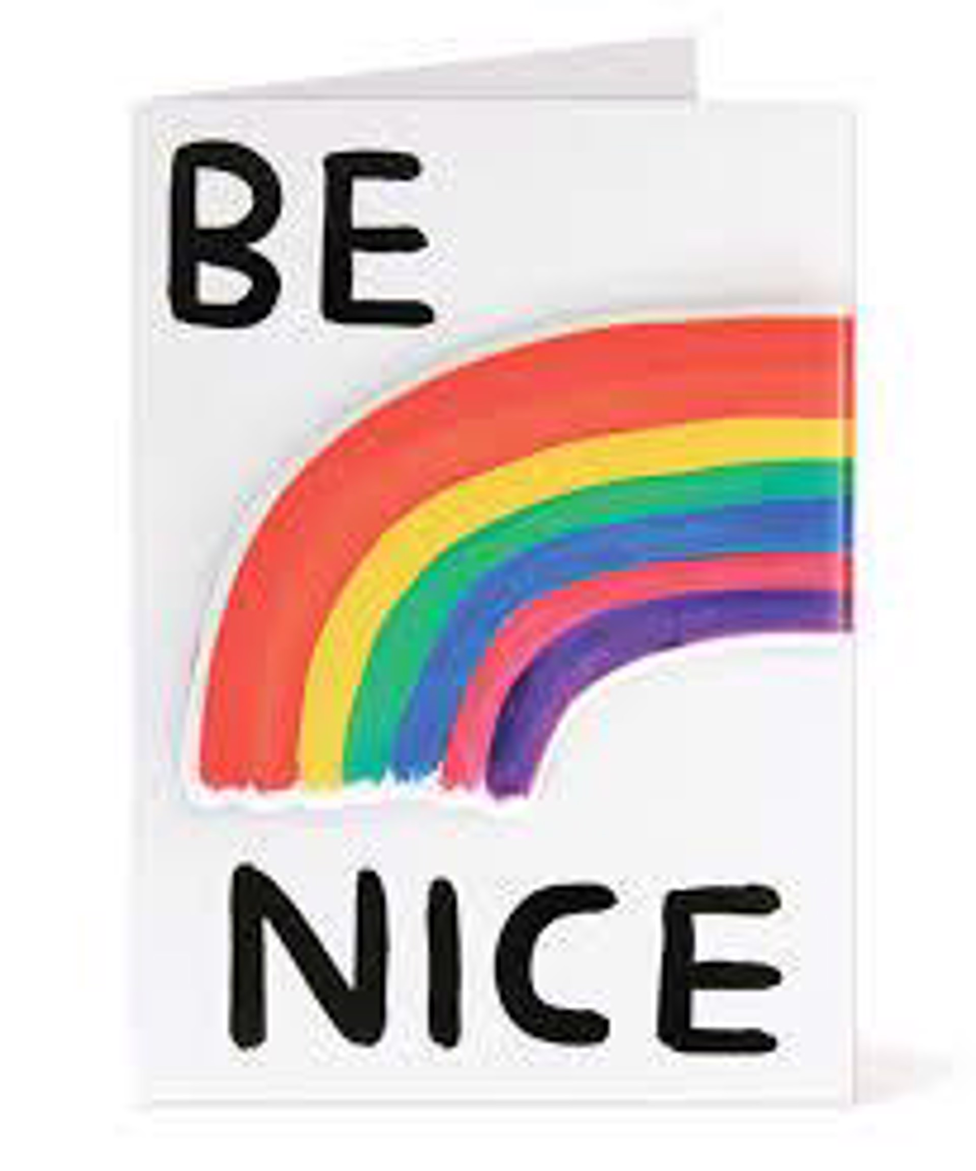 Be Nice Puffy Sticker Card by David Shrigley