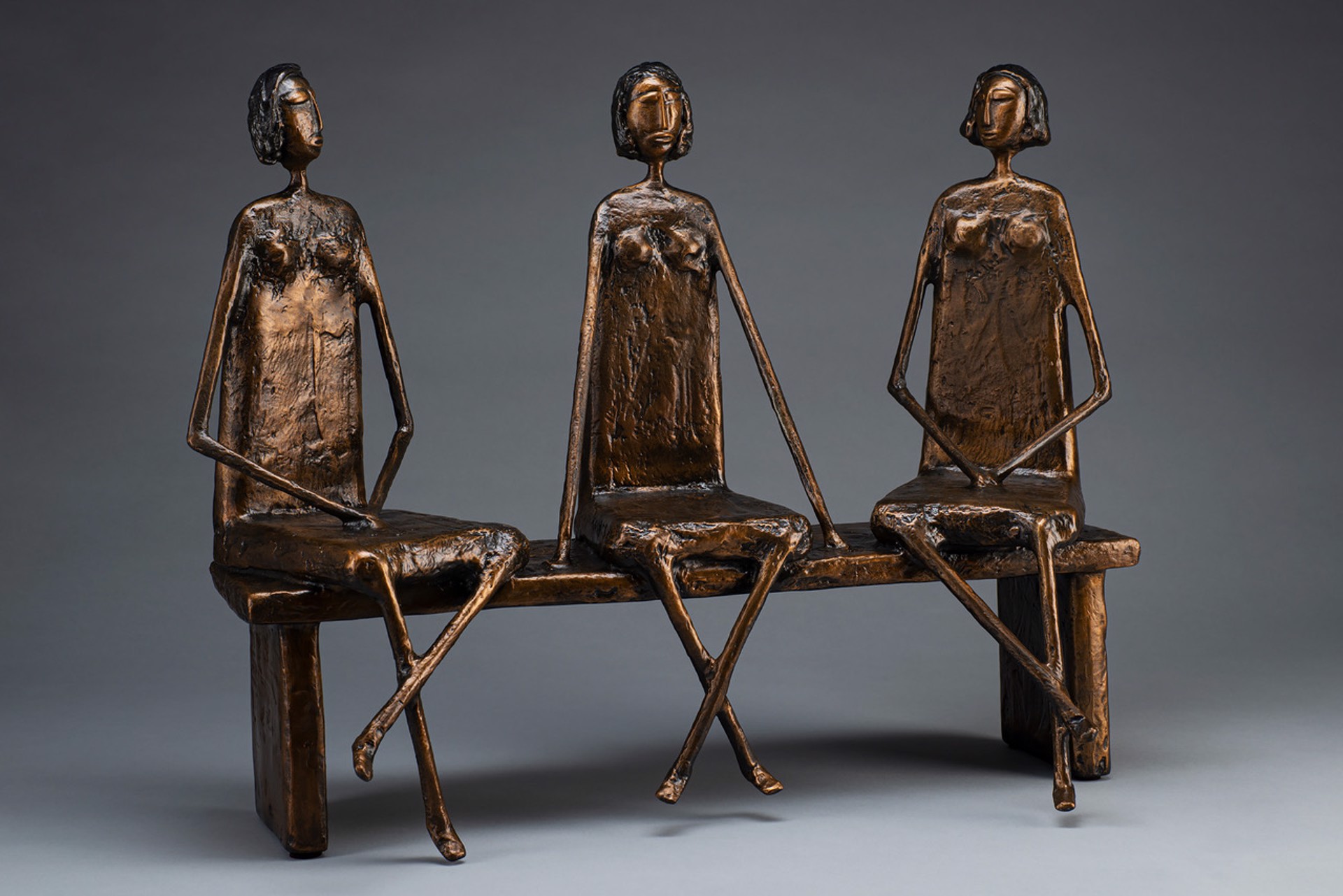 Three Women On a Bench by Allen Wynn