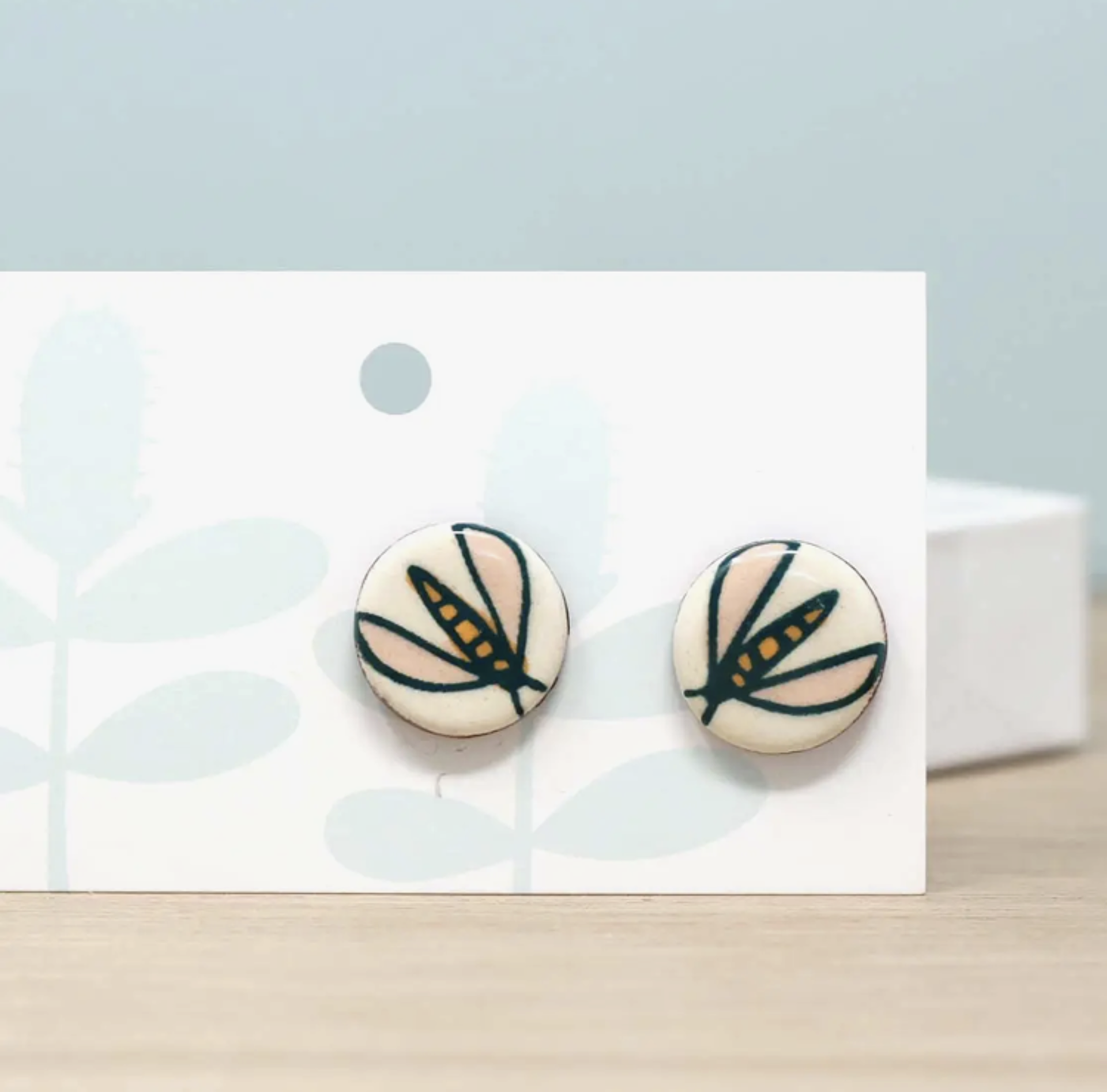 Flower Fly Stud Post Earrings by Catie Miller Ceramics