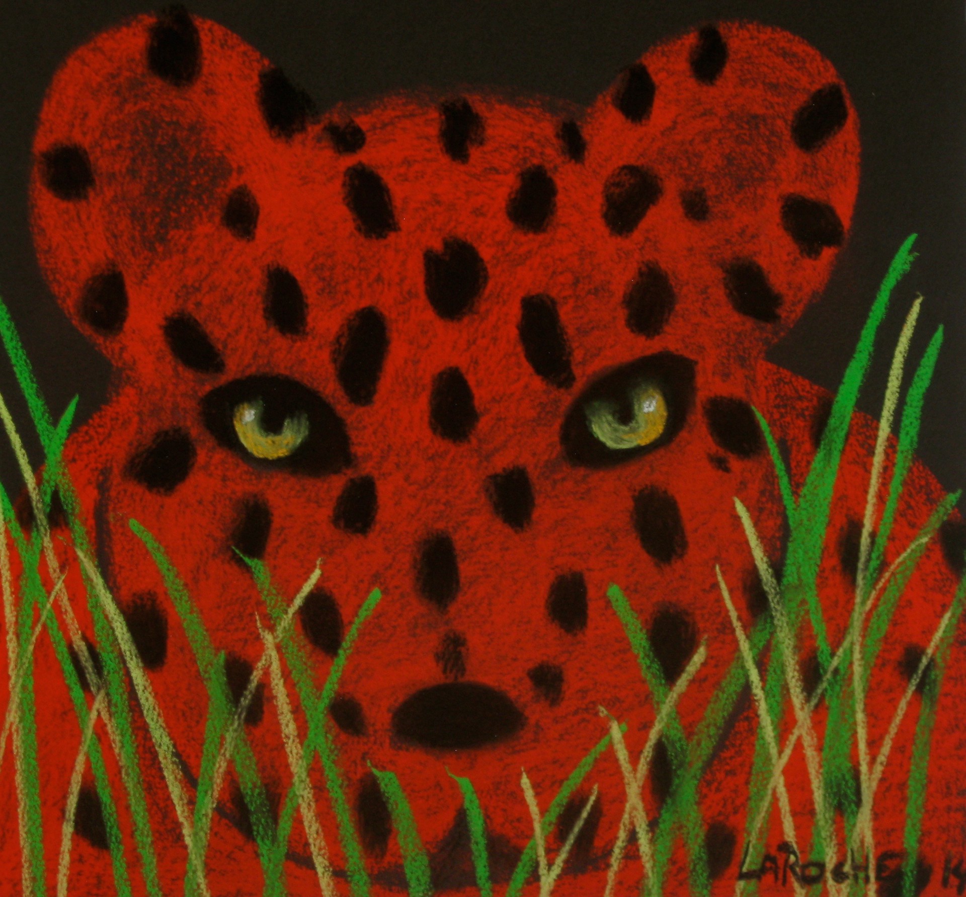 SOLD 'Small Red Leopard' by Carole LaRoche