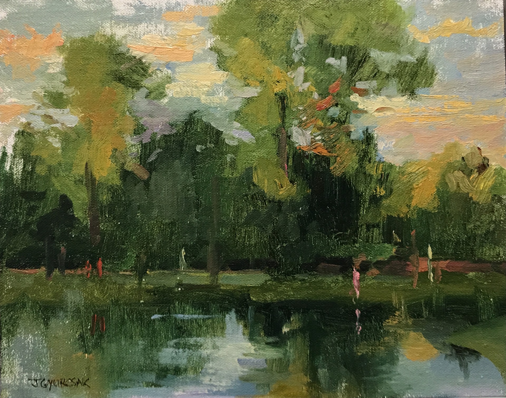 "Evening on the Lake" original oil painting by Joe Gyurscak