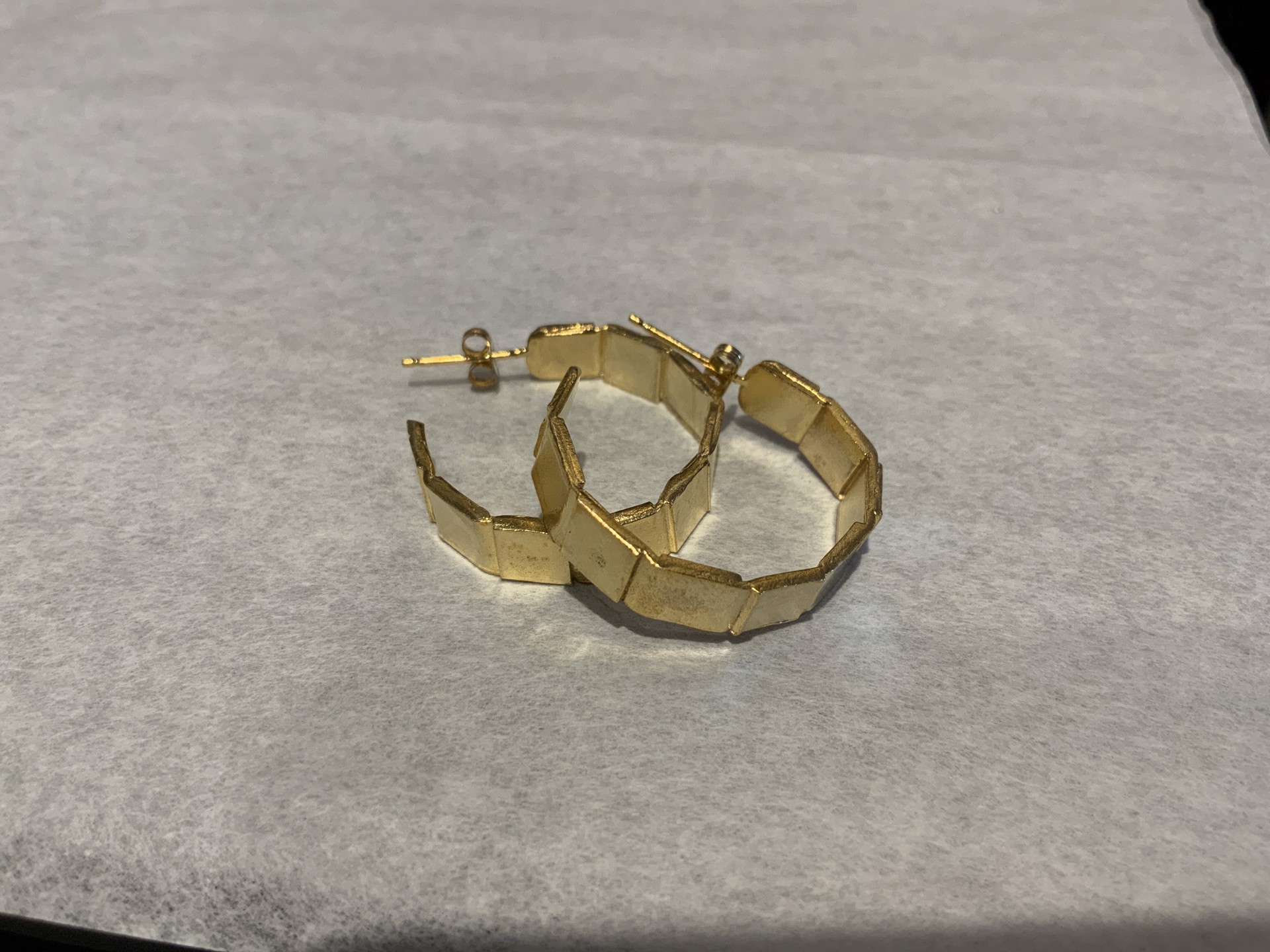 Single Woven Gold Hoops by Sydnie Wainland
