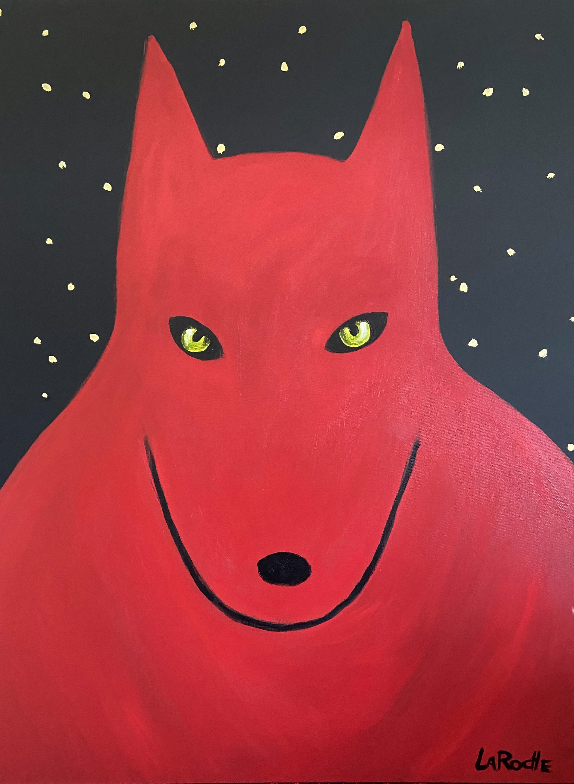 RED GUARDIAN WITH STARS by Carole LaRoche