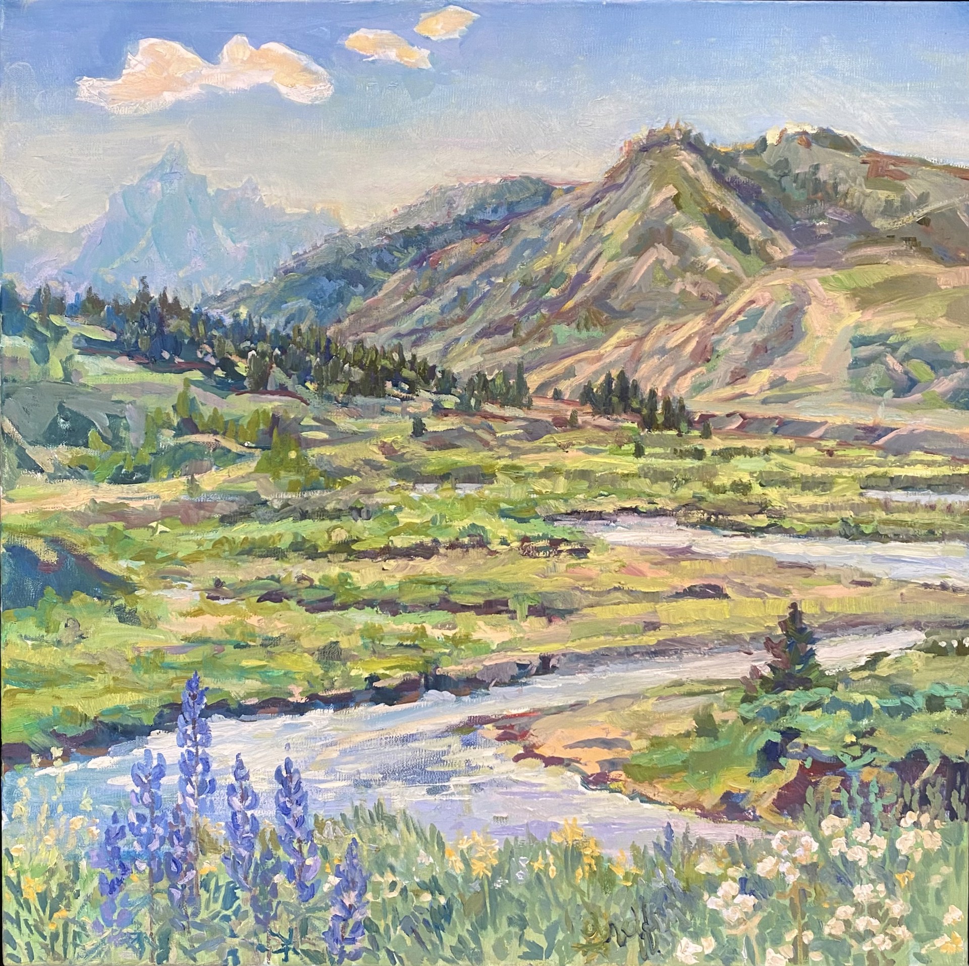 Original Oil Painting By Patricia Griffin Featuring A Landscape View From The Gros Ventre Region In Summer