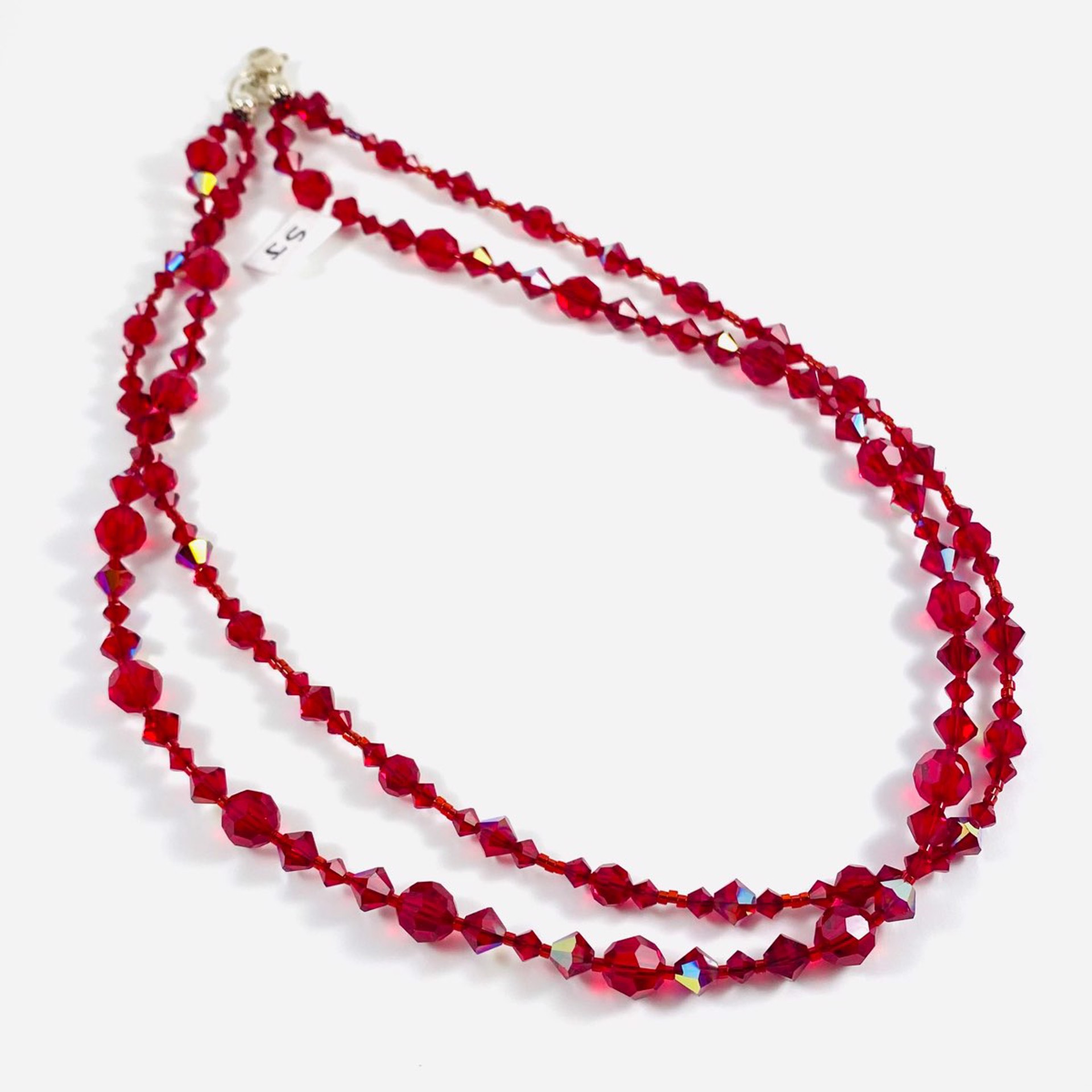 Double Siam Red Crystal 18" Necklace SHOSH21-F by Shoshannah Weinisch