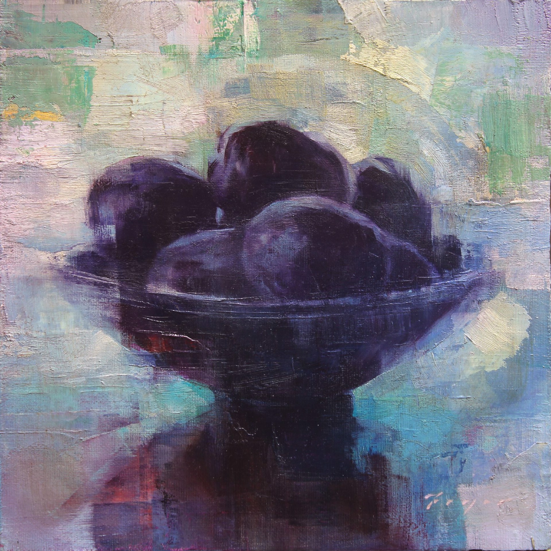 Small Bowl of Plums by Douglas Fryer