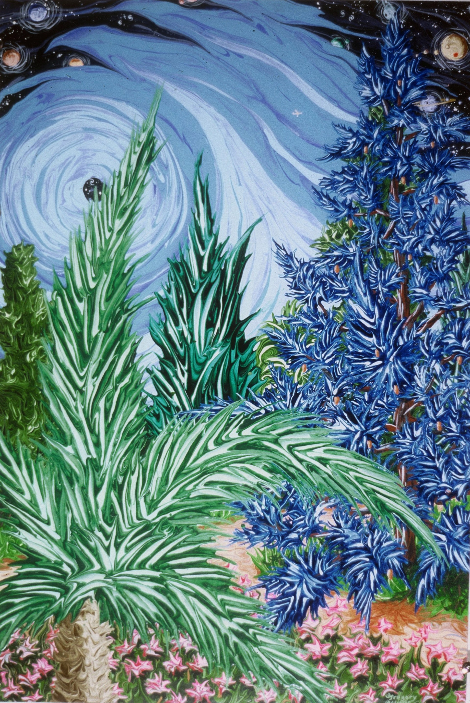 Garden with Blue Spruce by Gregory Horndeski