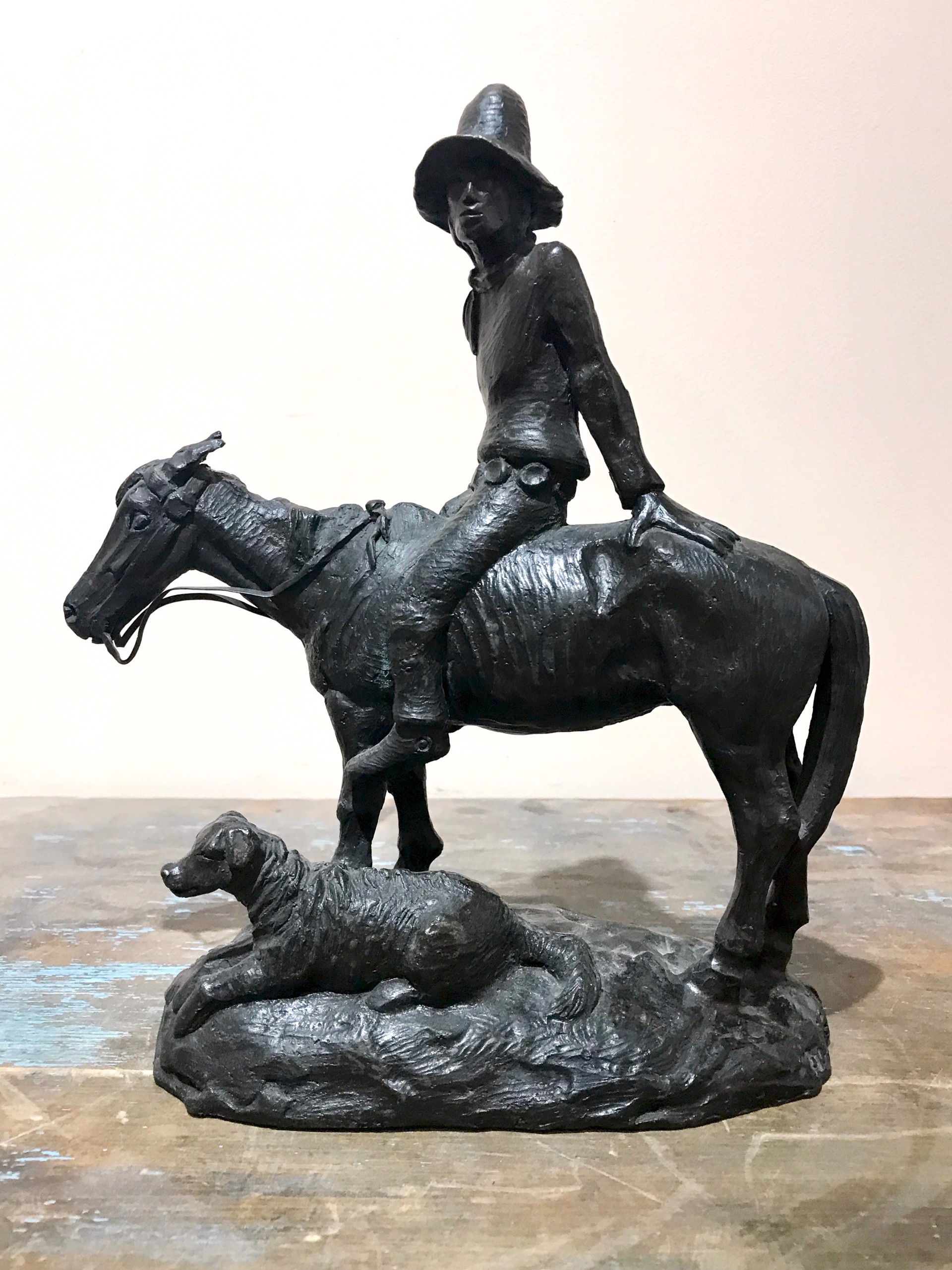 Man on Horse with Dog by Allan Houser