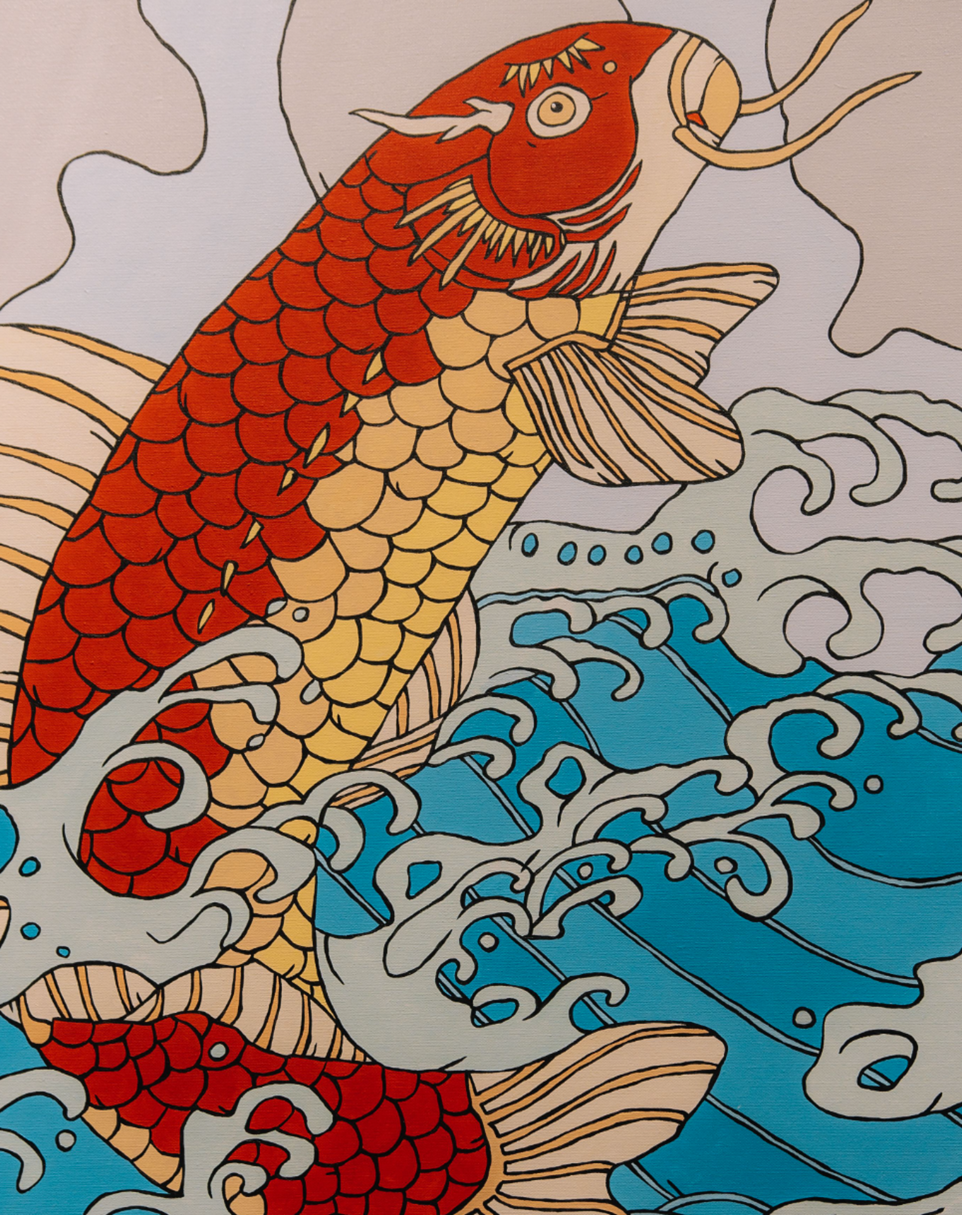 Leaping Koi One by Sophie Pulvers