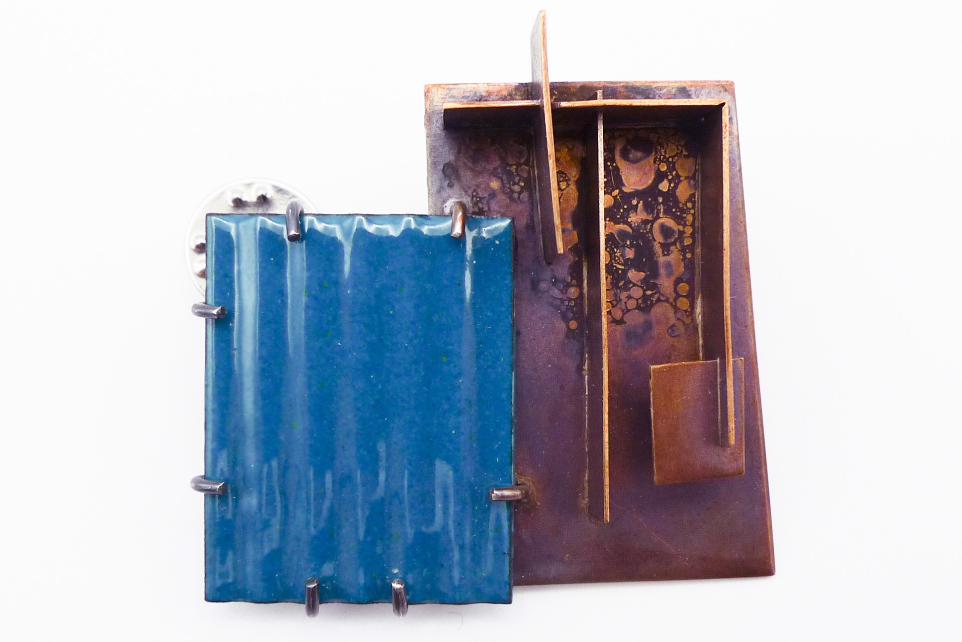 Bronze Box Brooch by Lauren Markley