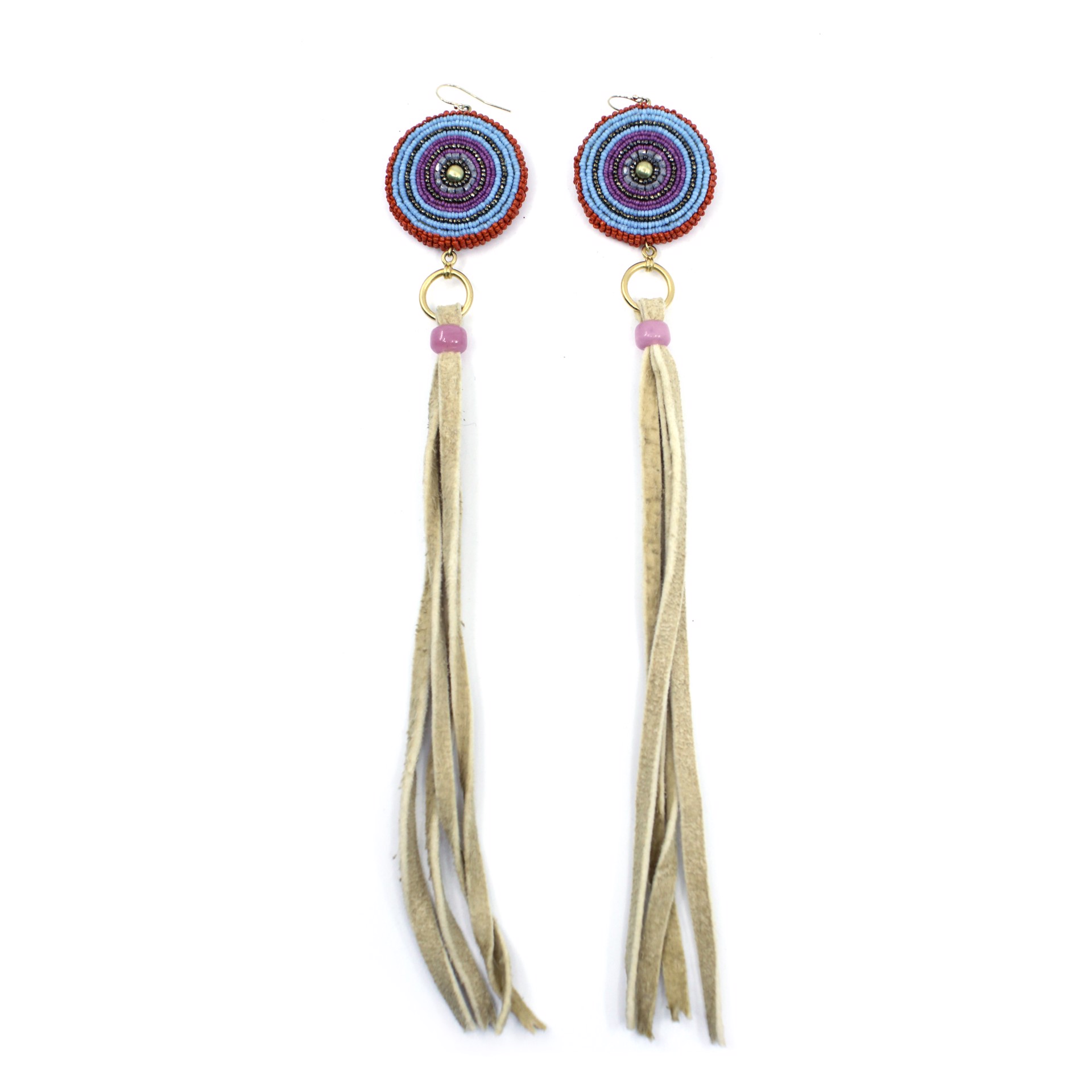 Beaded Long Earrings by Hollis Chitto
