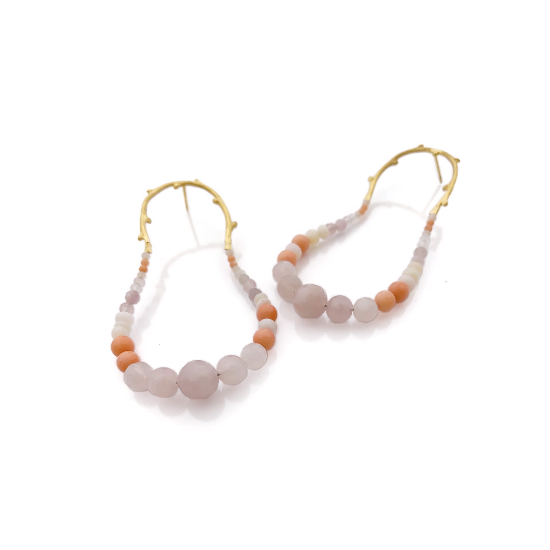 Gold Peach Maxima Earrings by Anna Johnson