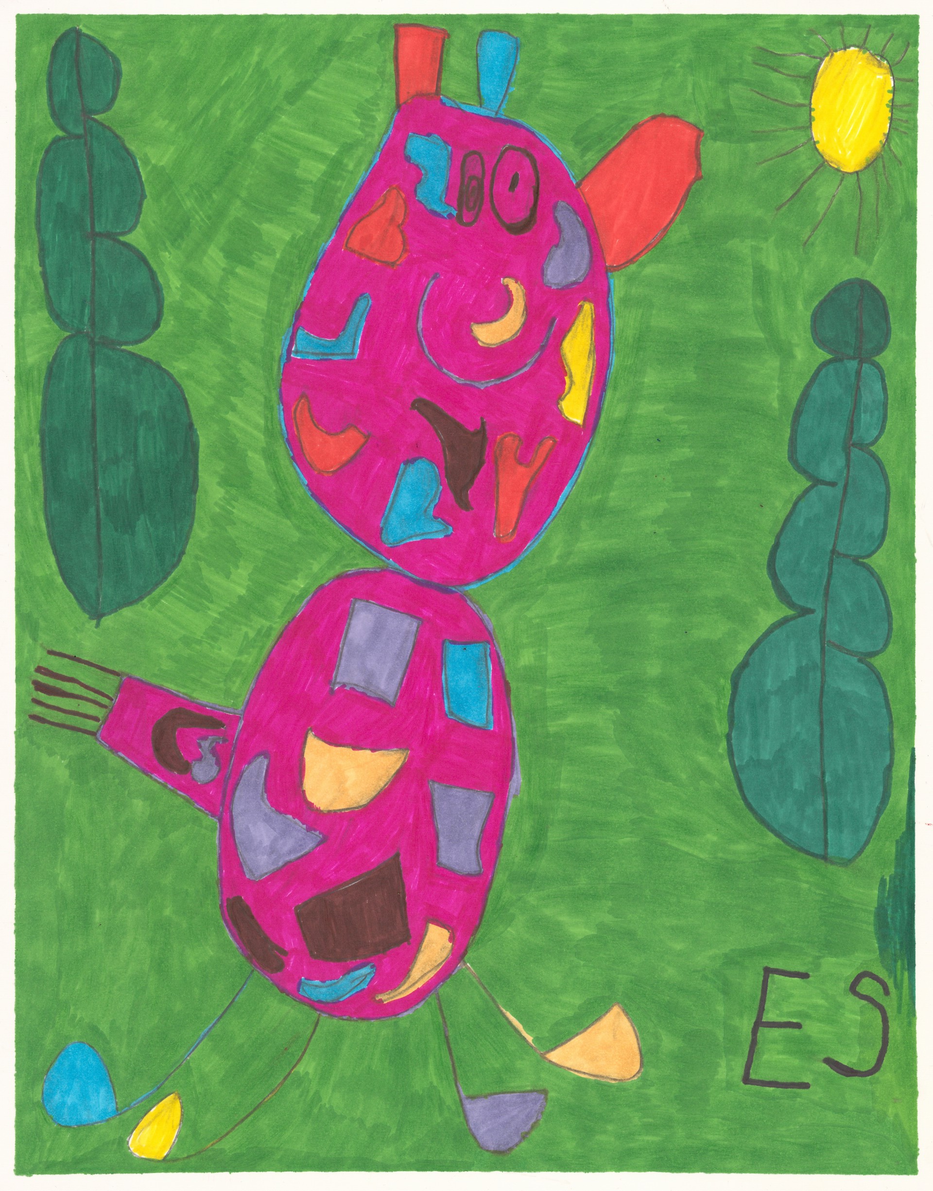 Giraffe in the Park by Eileen Schofield