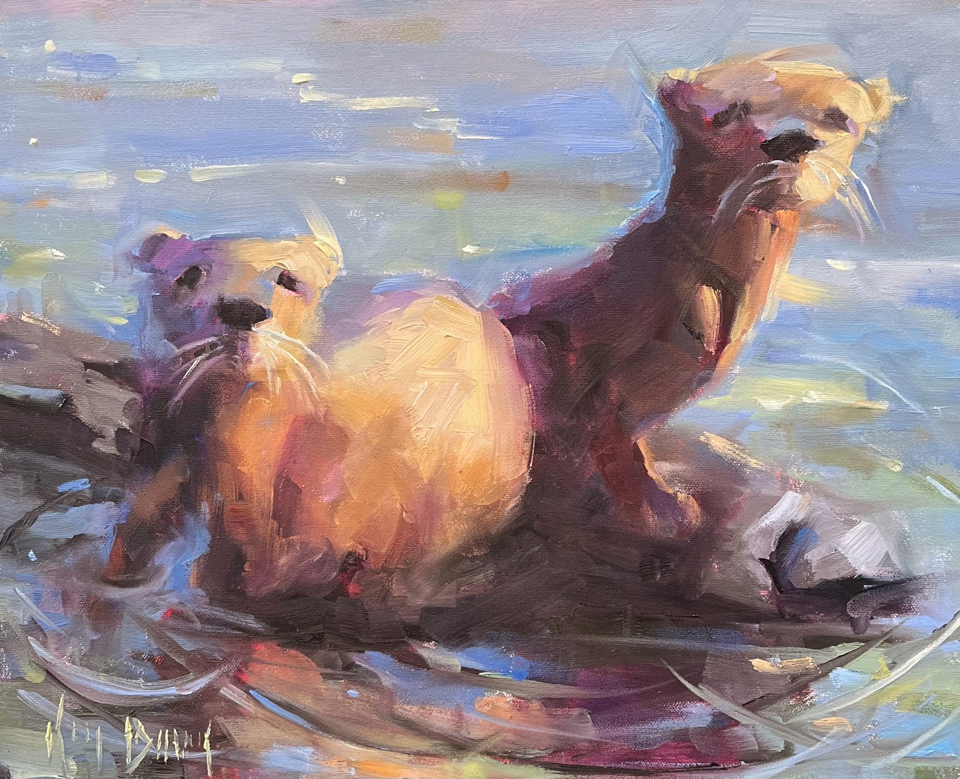 Otter Pups by Kim Barrick