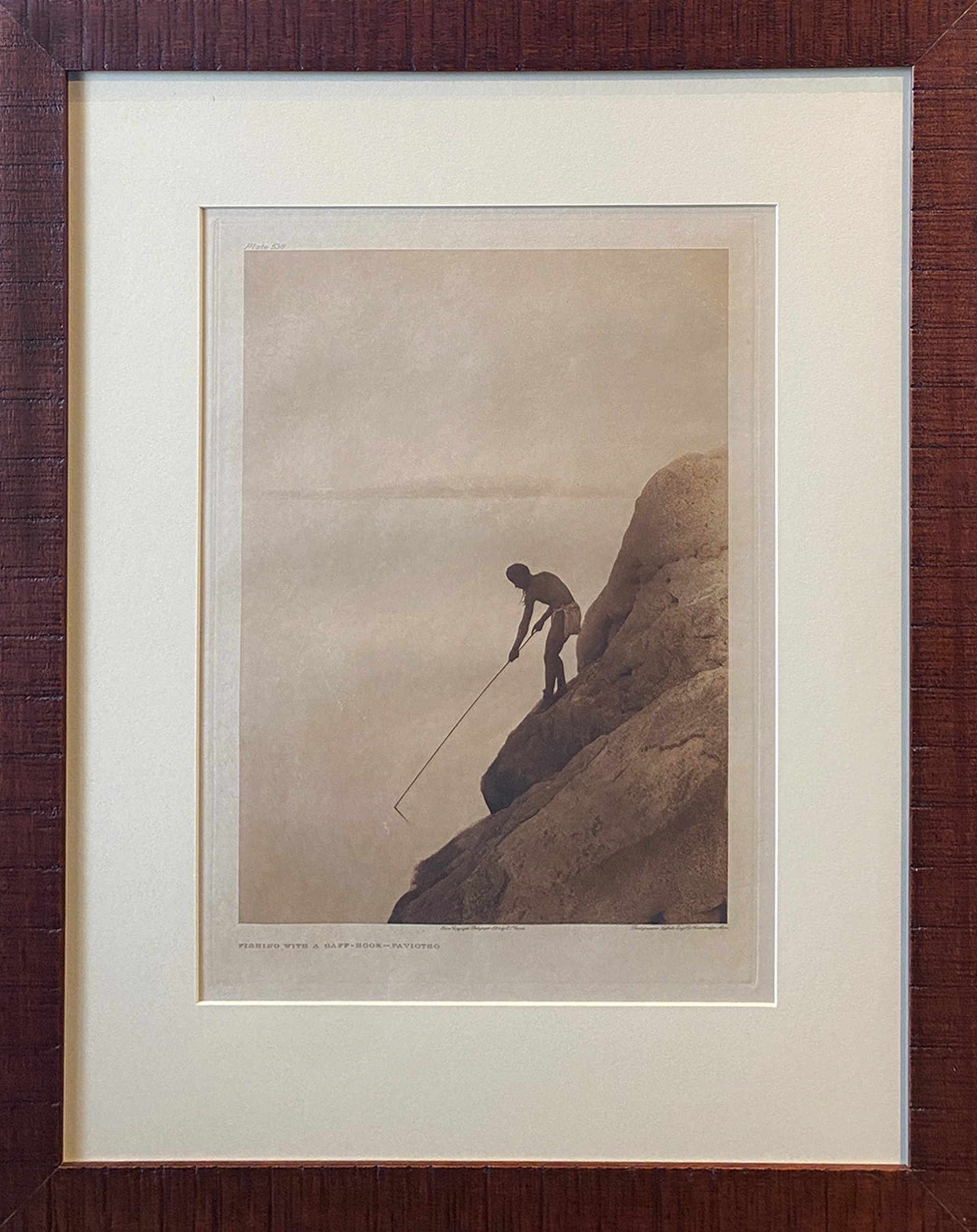 Fishing with a Graff-Hook-Paviotso, plate #538 by Edward S Curtis