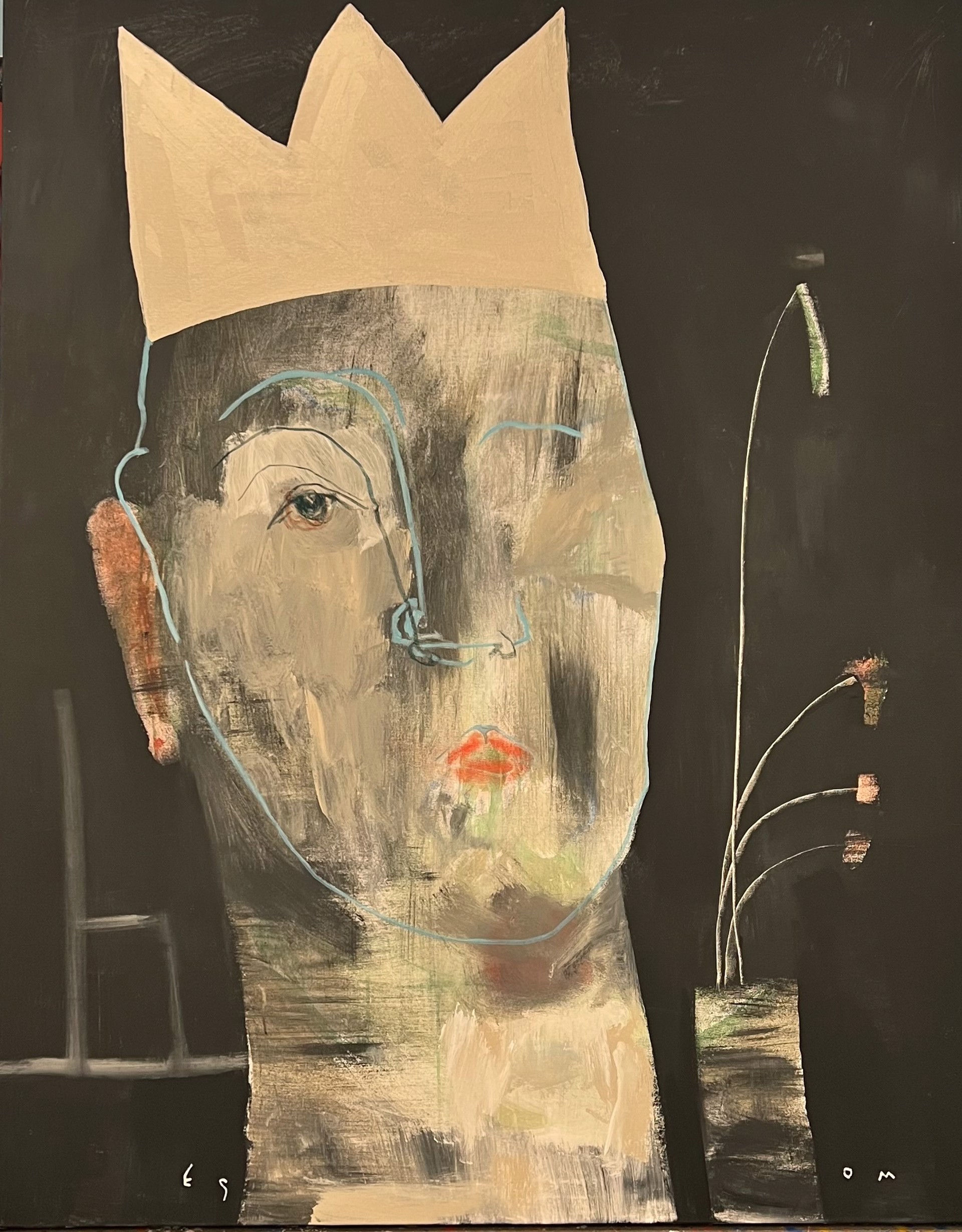 Figure Crowned In GOLD With Flowers by Tony Mose