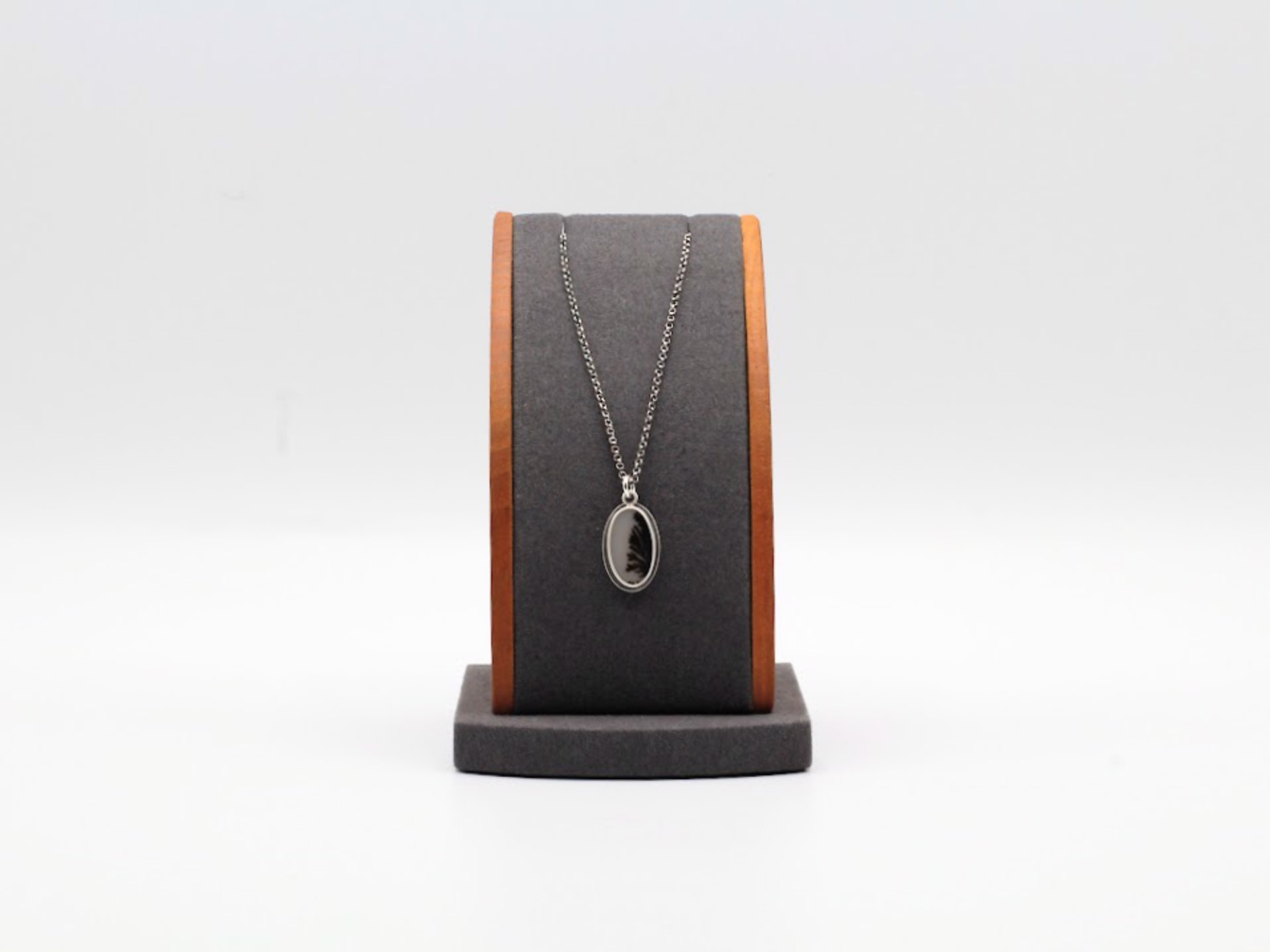 Black Dendritic Agate Necklace (sterling silver) by Kim Knuth