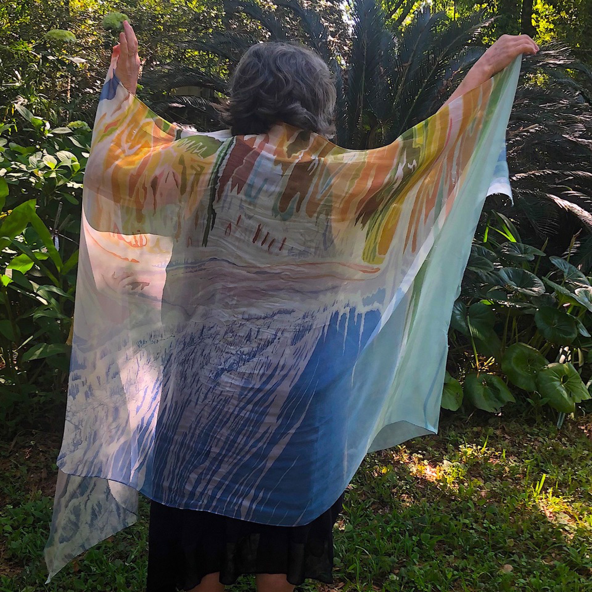 A chiffon silk scarf inspired by Edingsville by Mary Edna Frasier
