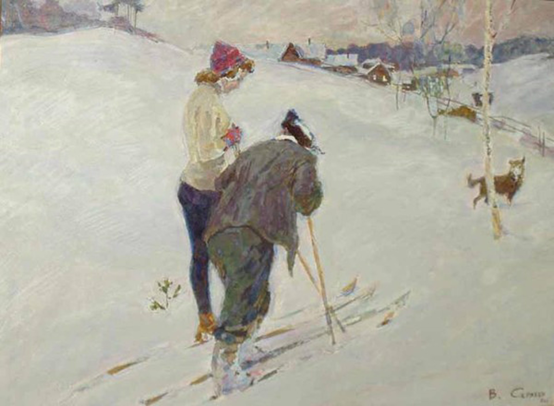 Conversation (snow skiing) by Vladimir Skryabin