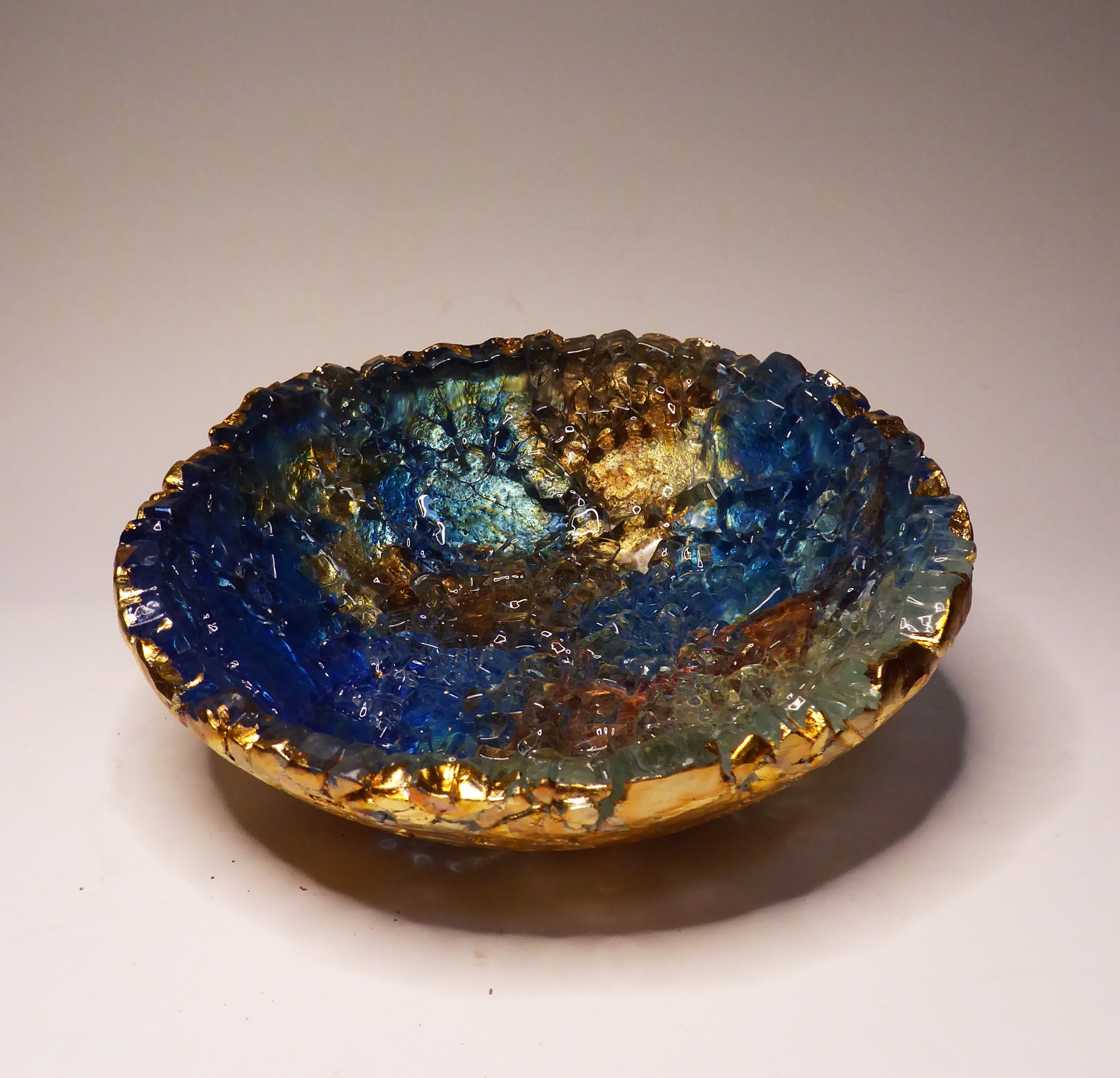 Blue and Brown Vessel by Mira Woodworth