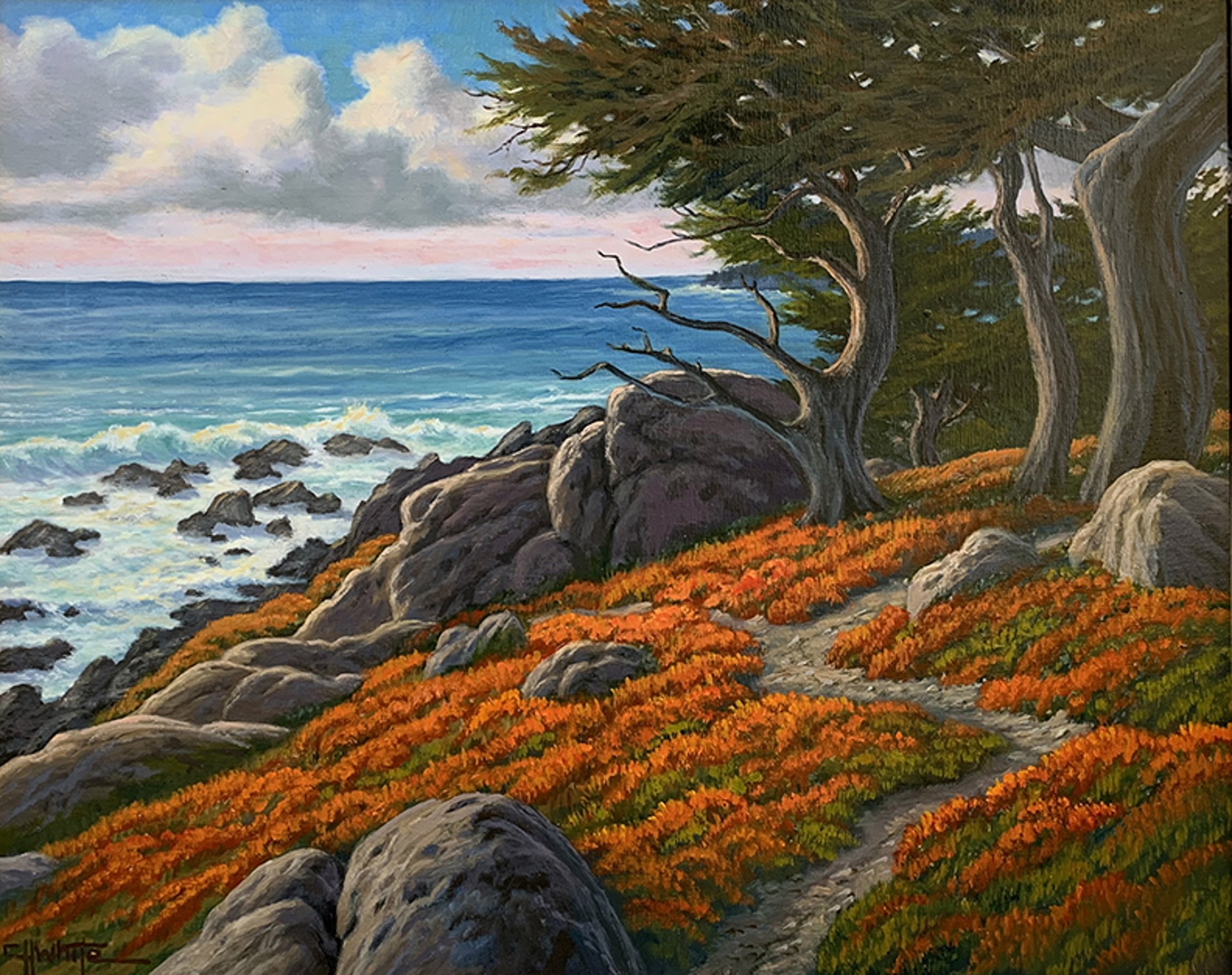 Cypress & Sea by Charles White