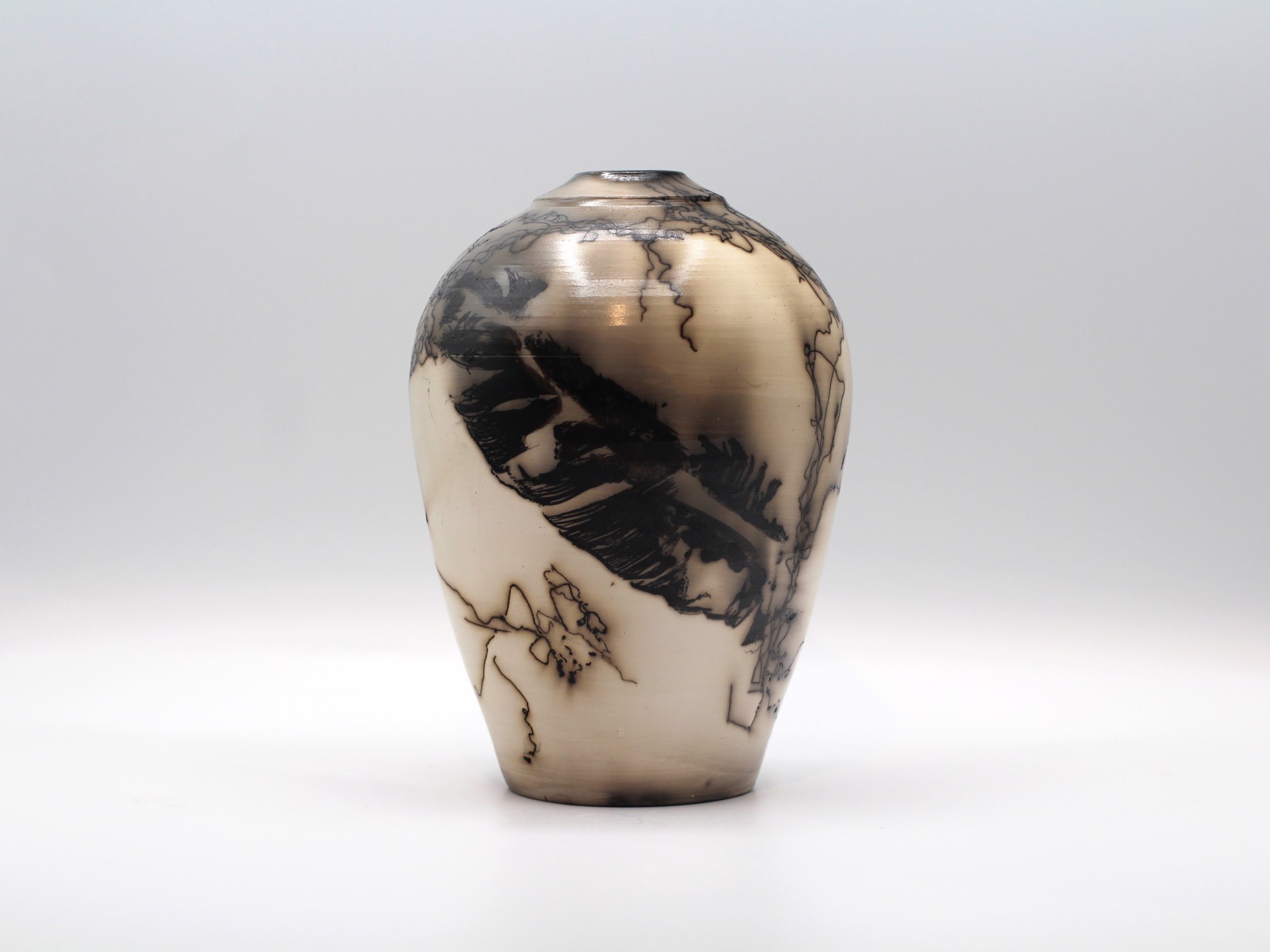 Medium Feather Raku Vase by Kevin Silkwood
