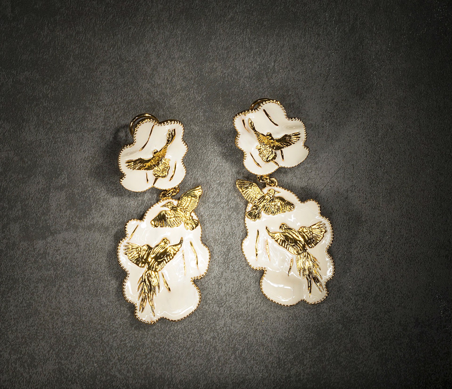 Arise Earrings - Gold and Ivory by Angela Mia