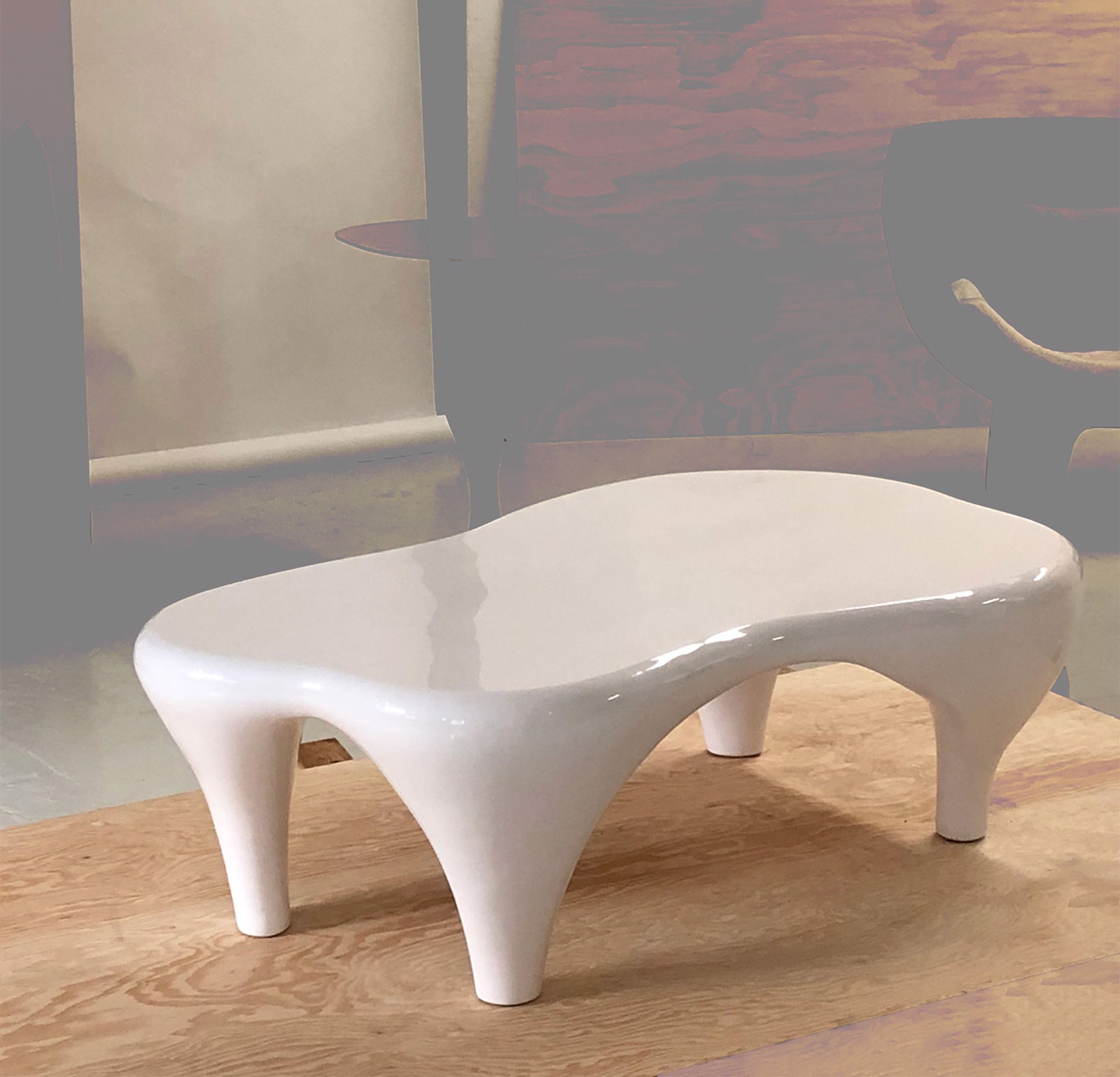 "Toro" Coffee Table in white by Jacques Jarrige