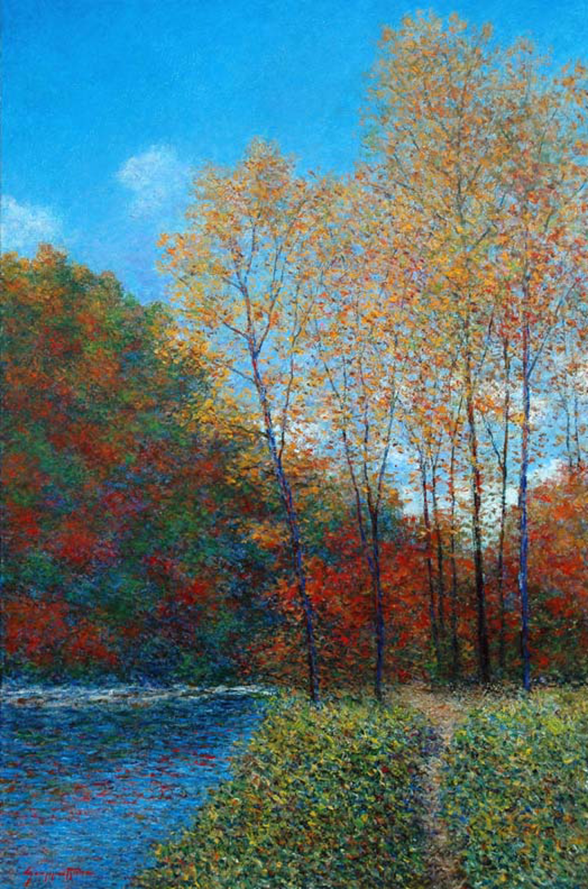 The River In Autumn by James Scoppettone