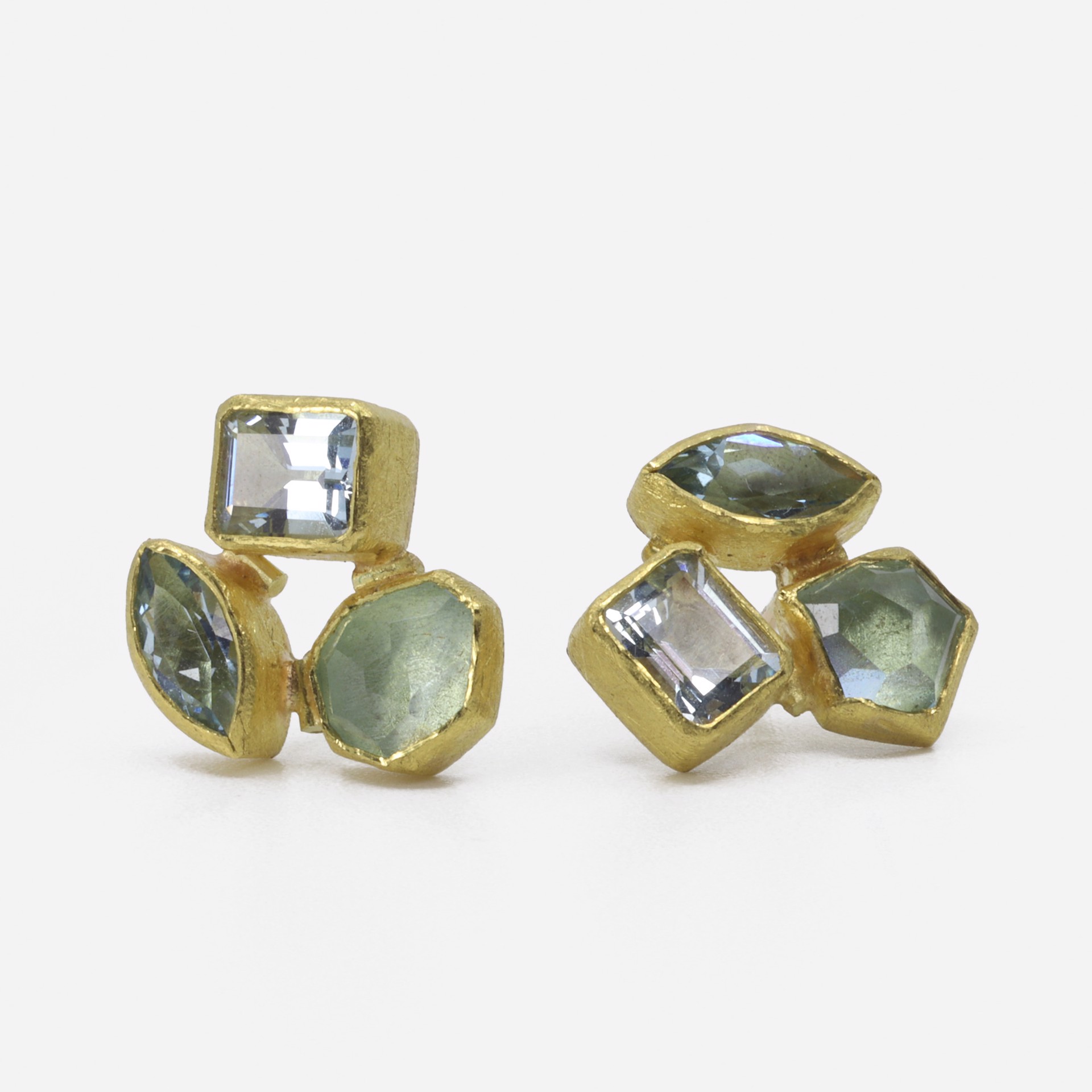Multi-faceted Aquamarine Stud by Petra Class
