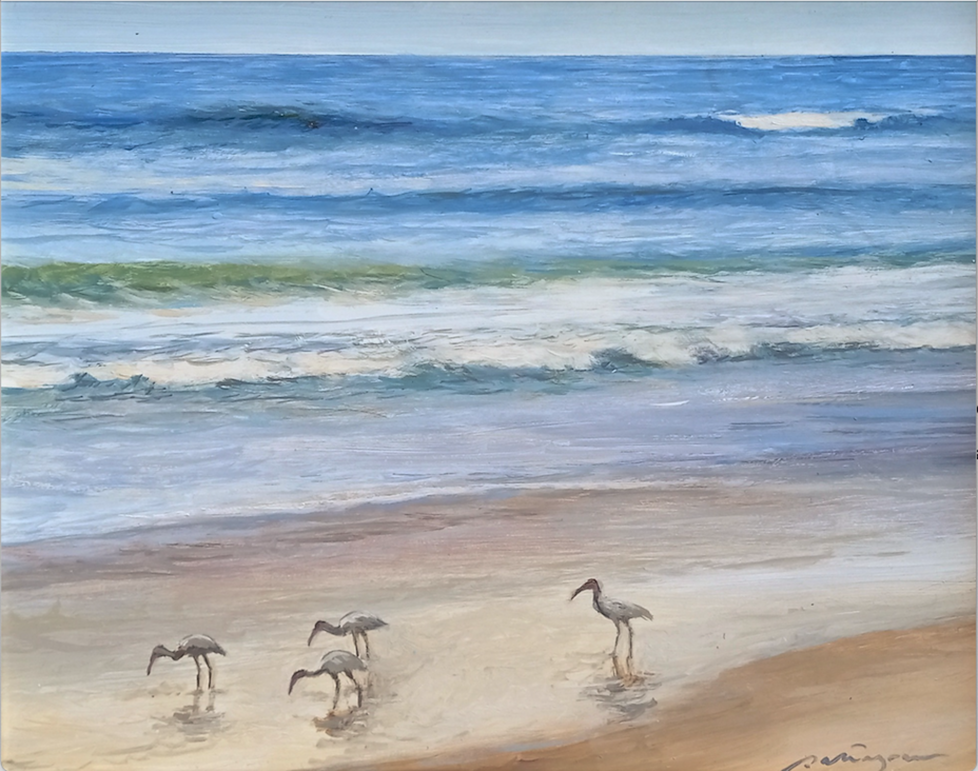 Wading Ibis - SOLD by Peter Pettegrew