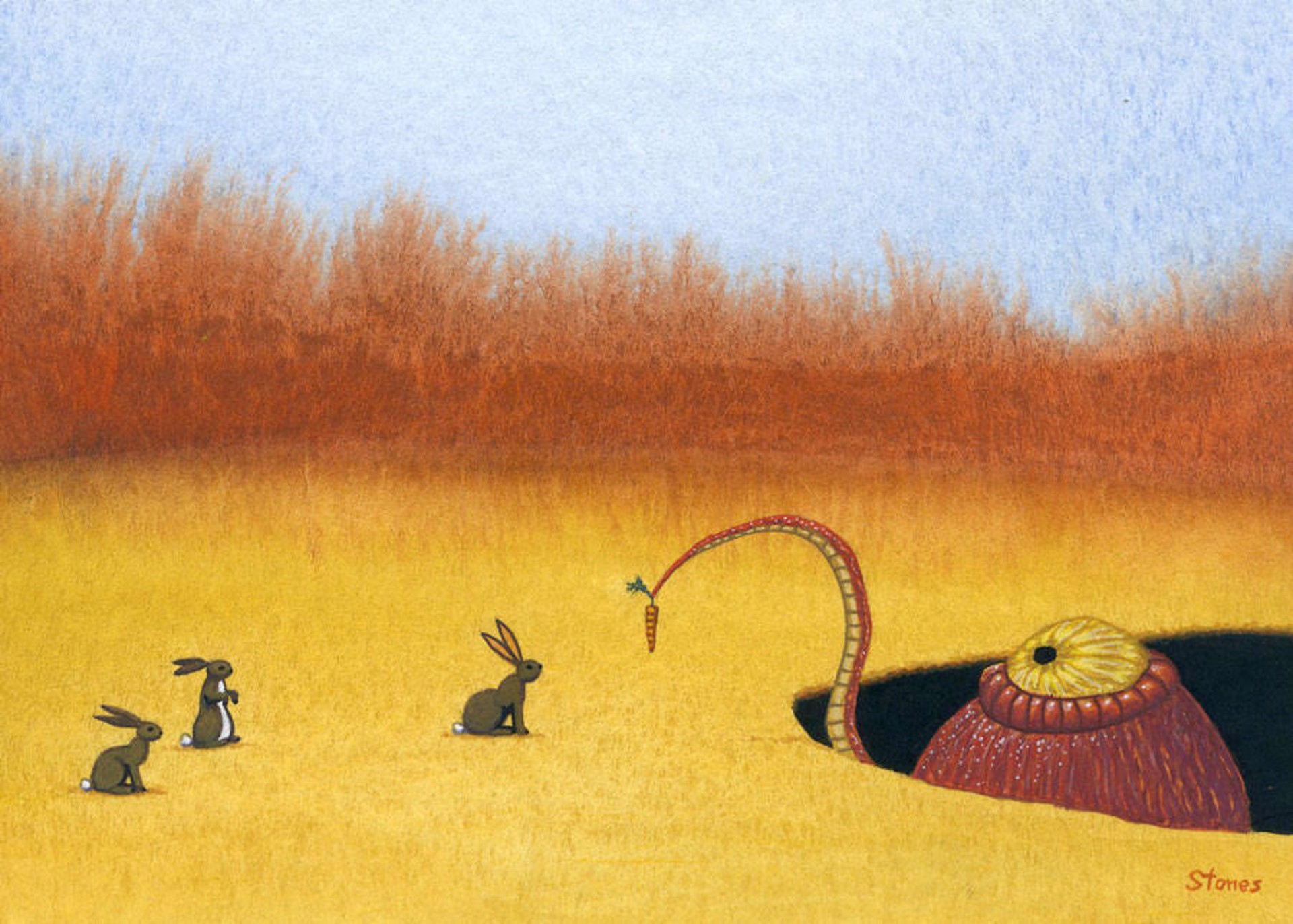 Monster Tempts Rabbits by Greg Stones