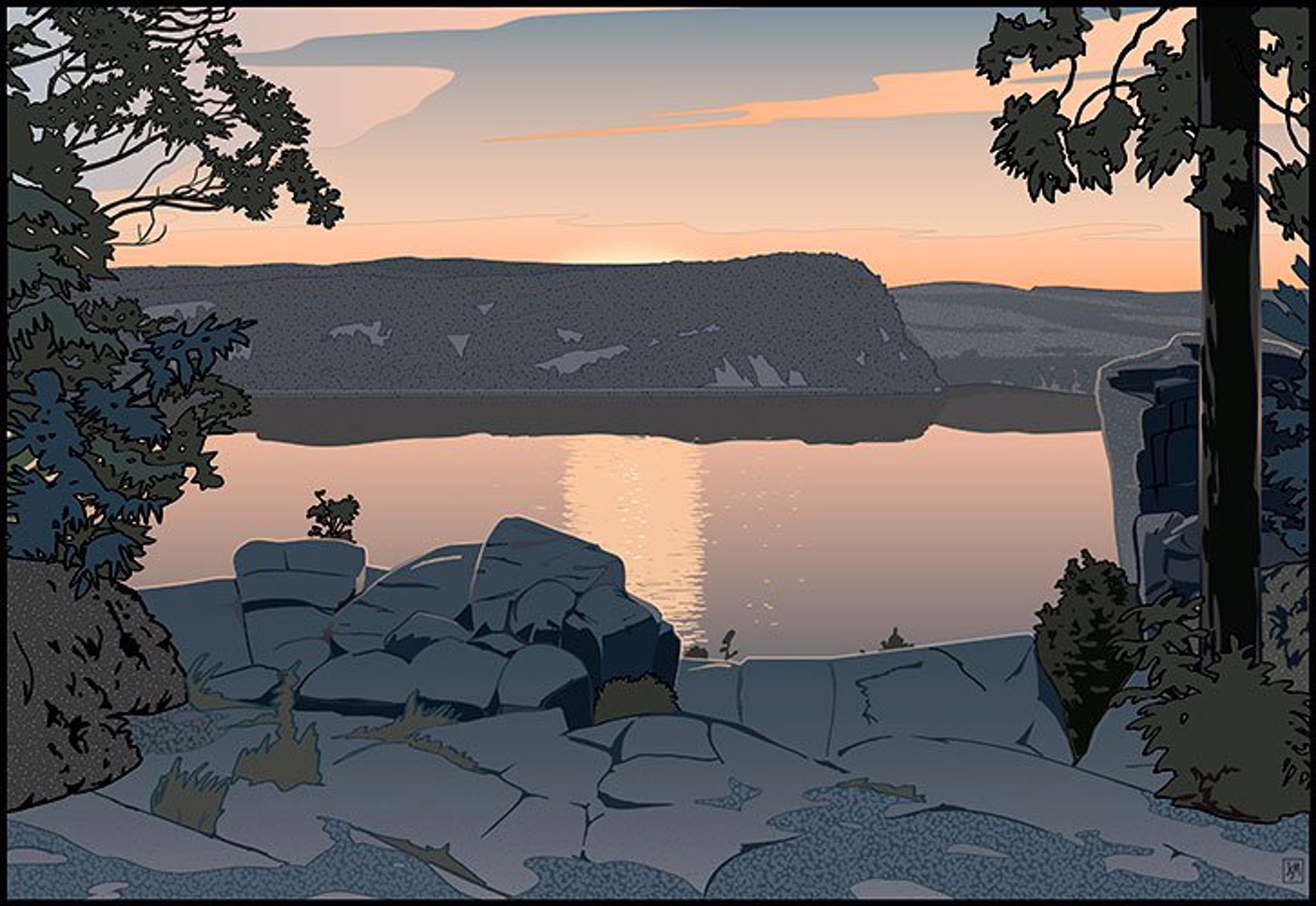 Devil's Lake Sunrise - Unframed by John S. Miller