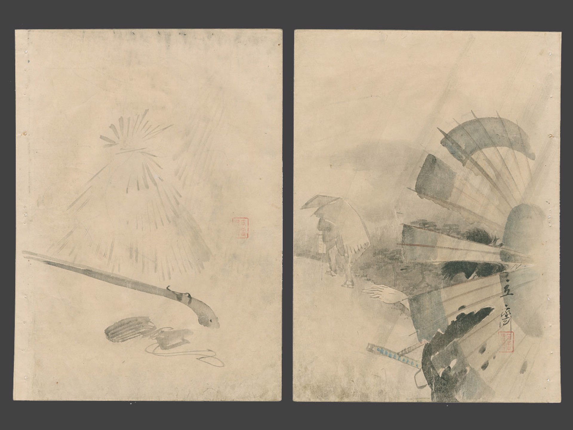 Two Scenes From Act 5 of the Chushingura by Hiroshige II