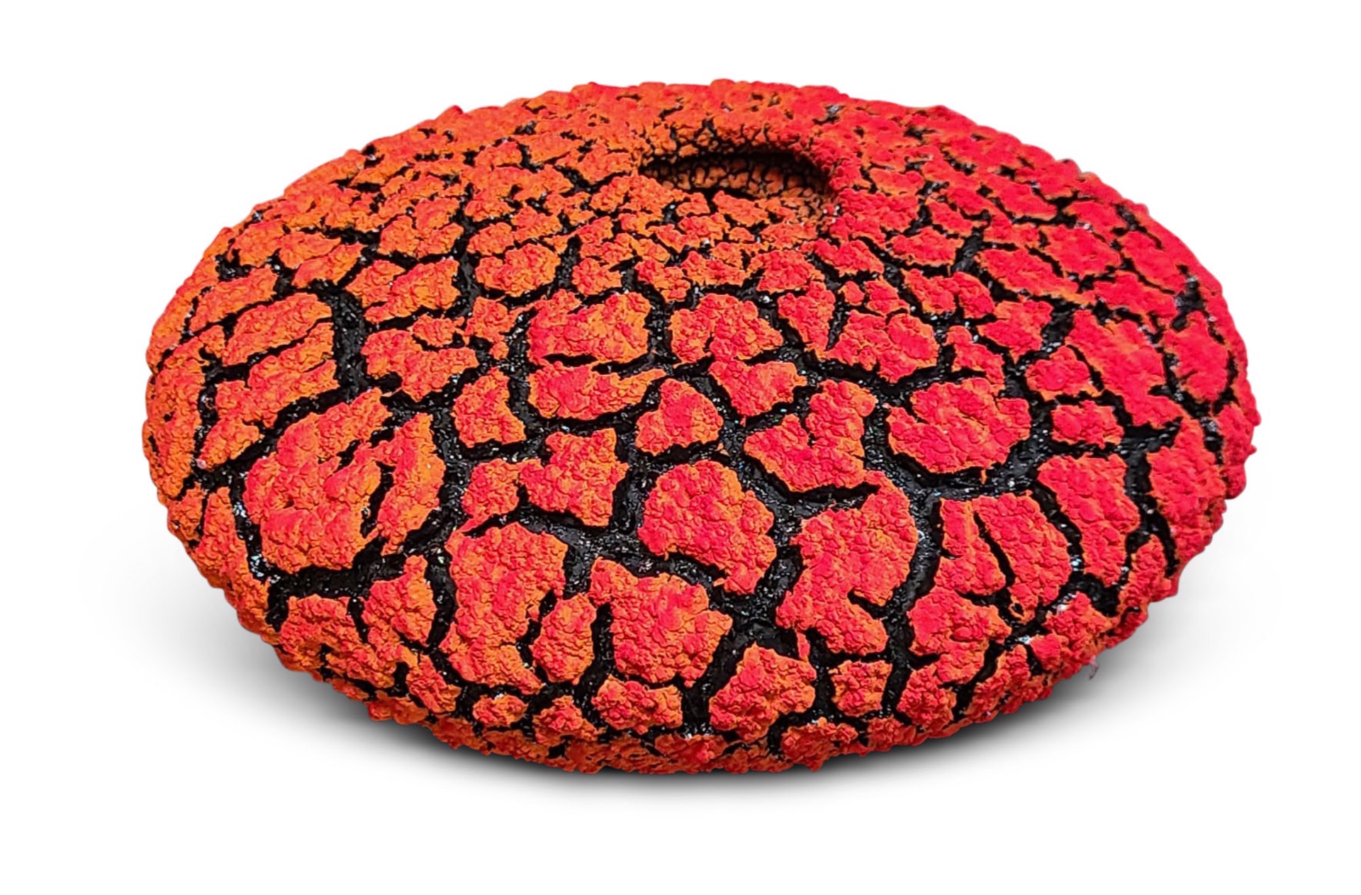 Orange  Red Lichen Vessel by Randy O'Brien