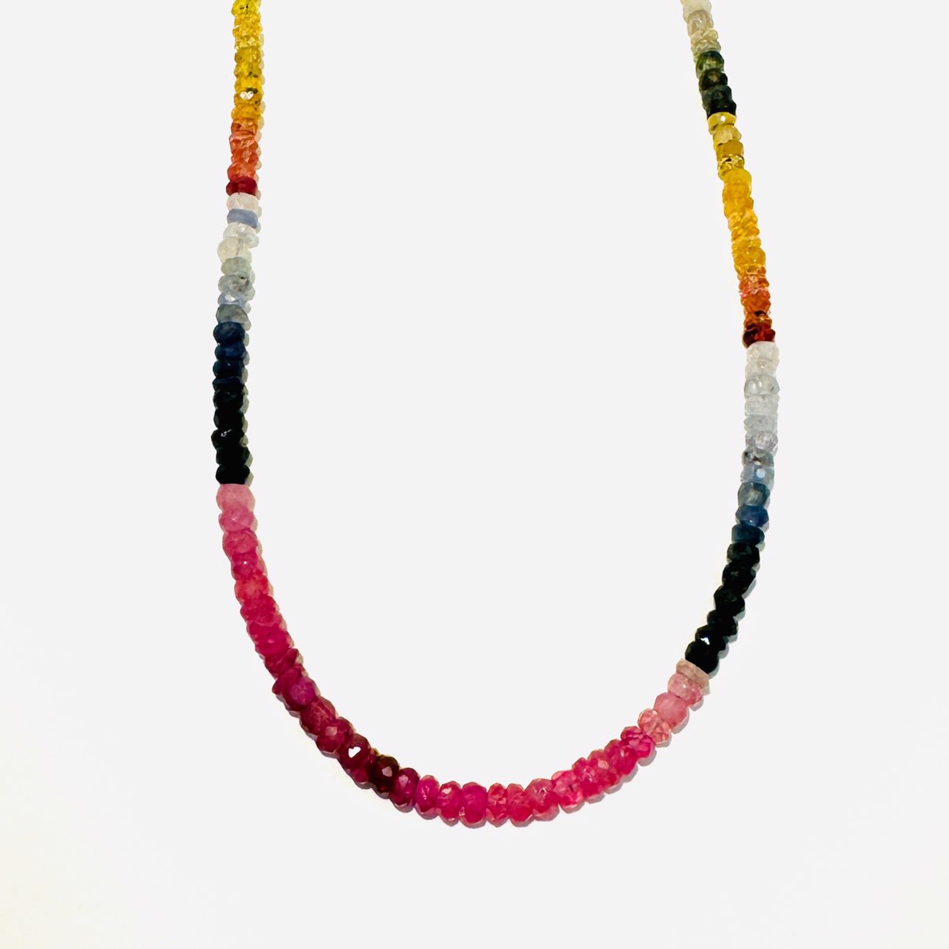 Multi Sapphire Strand Necklace NT23-118 by Nance Trueworthy