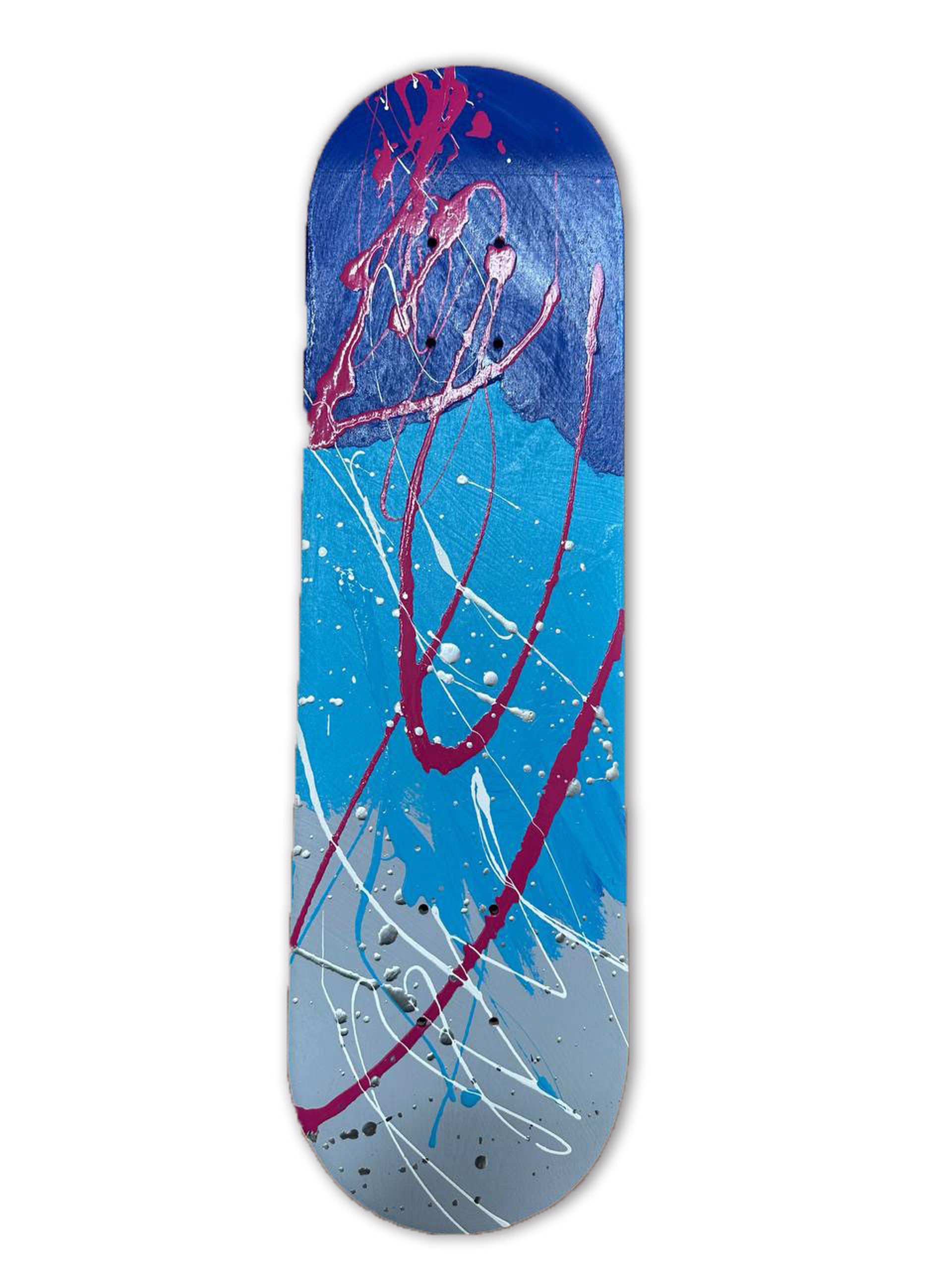 "Abstract Skateboard I (Colorful)" by Abstract Skateboards Wall Sculptures by Elena Bulatova