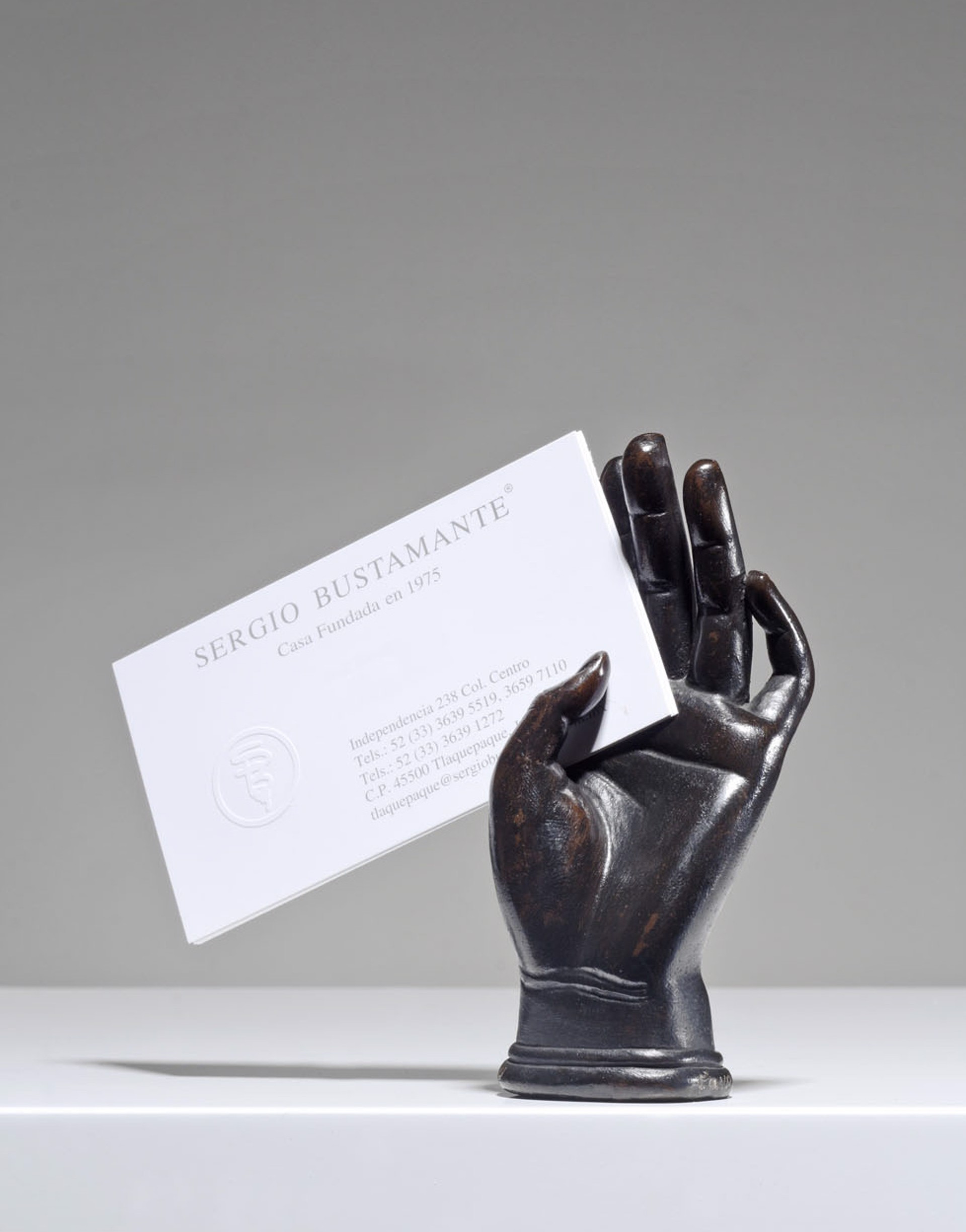 Hand Card Holder by Sergio Bustamante (sculptor)