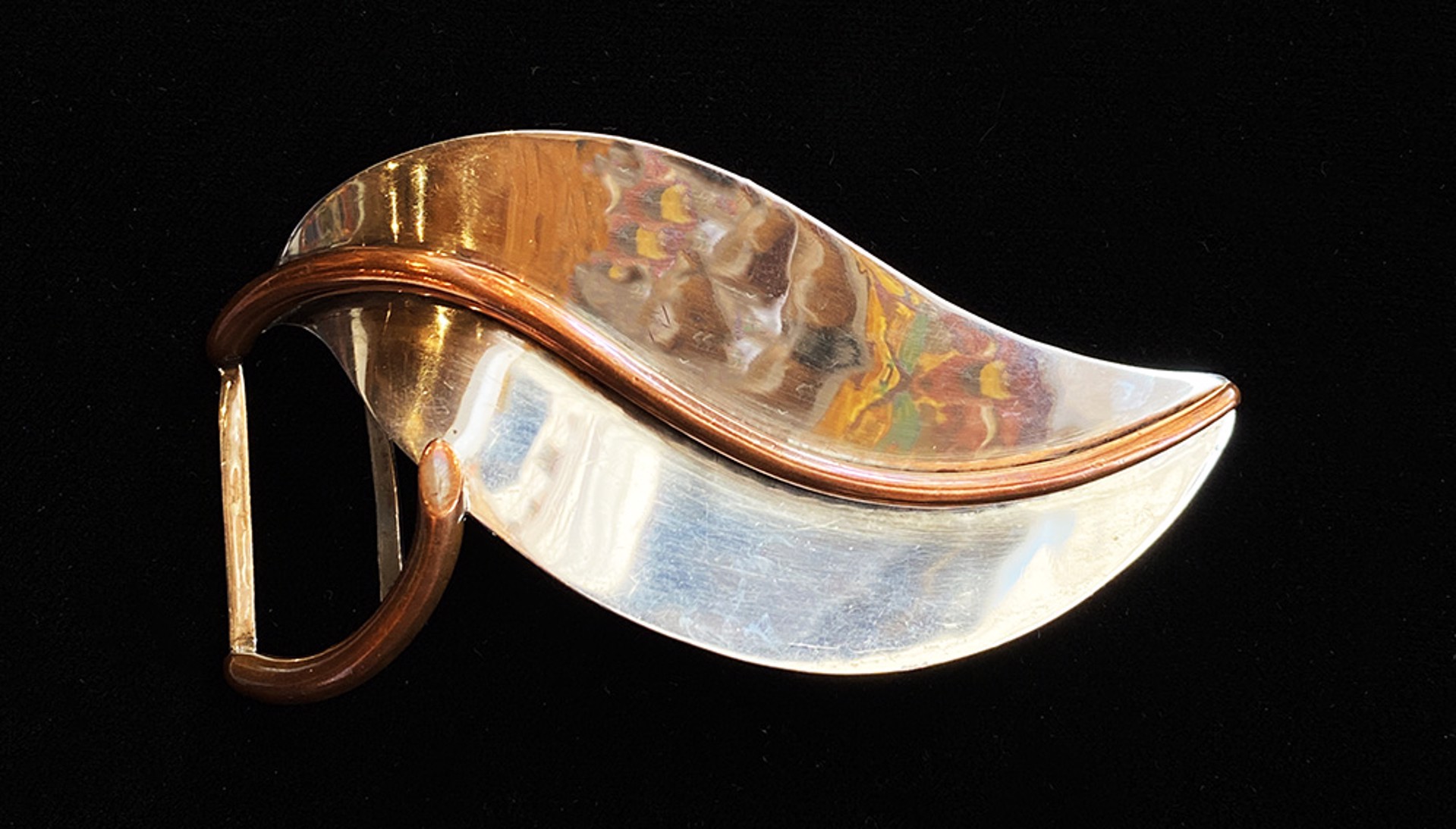 Silver & Copper Belt Buckle by Artist Unknown