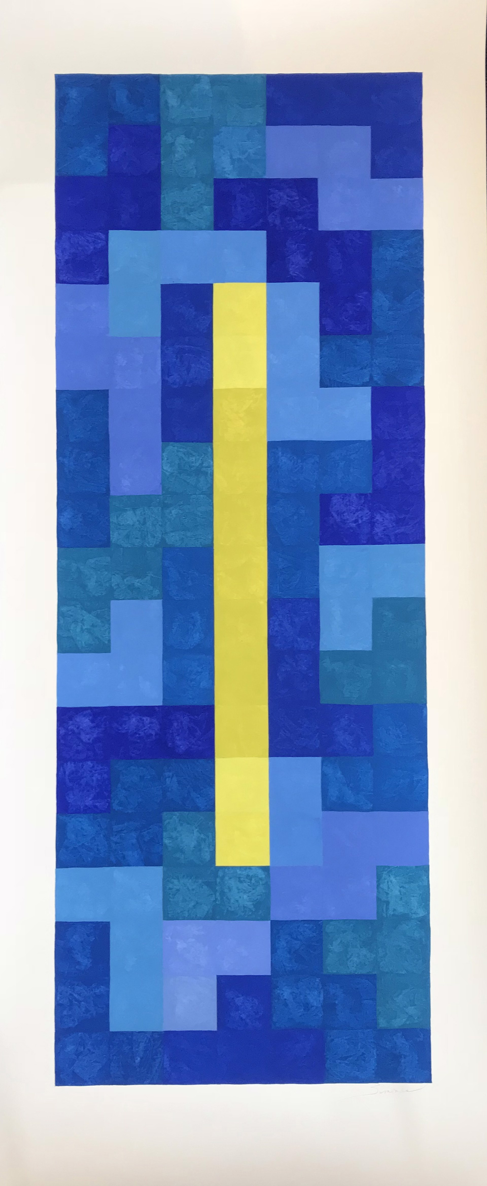 Tall Tetris Type (Summer Blazing Blues) by Nancy Simonds