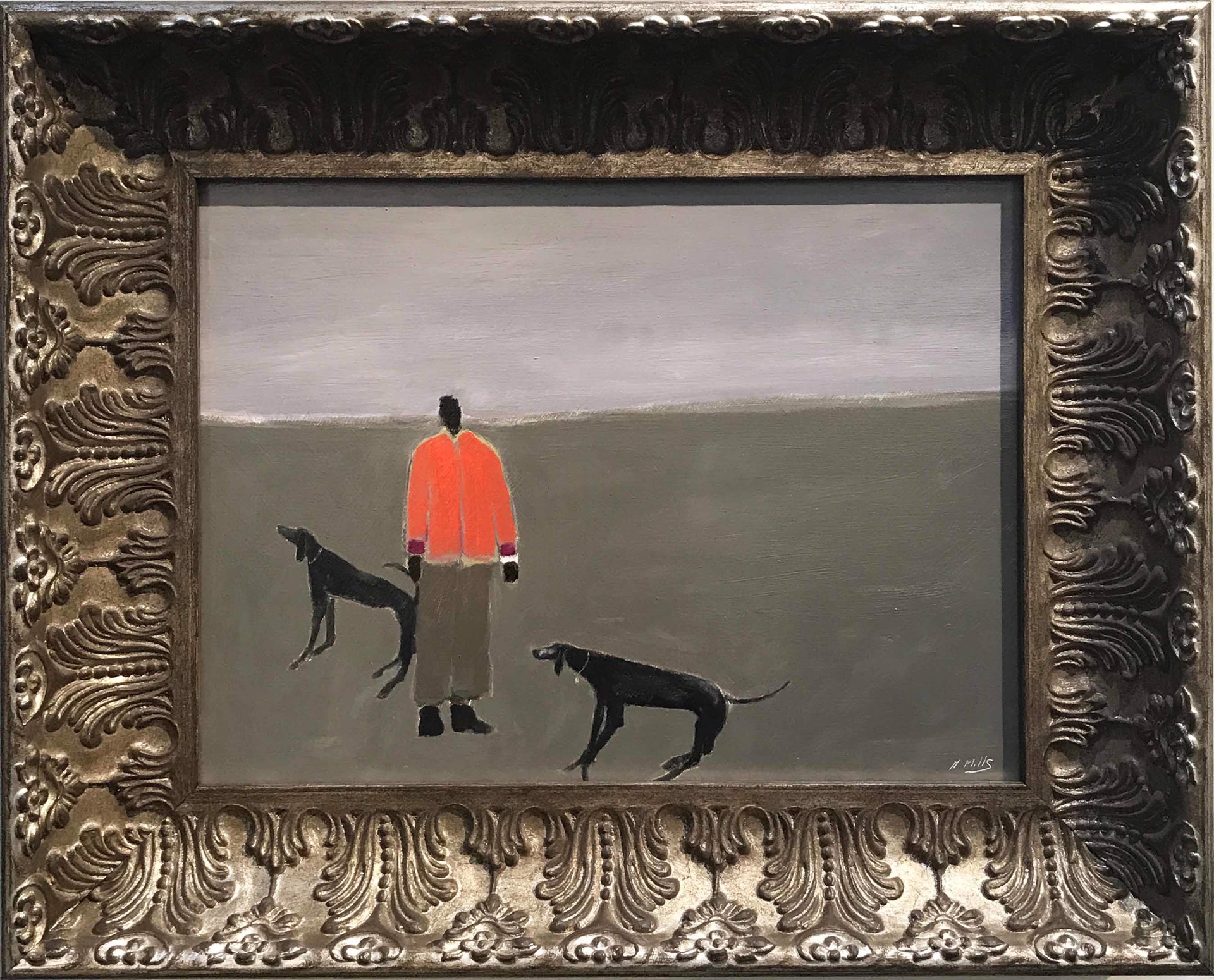 Man with Two Good Hounds by Gigi Mills