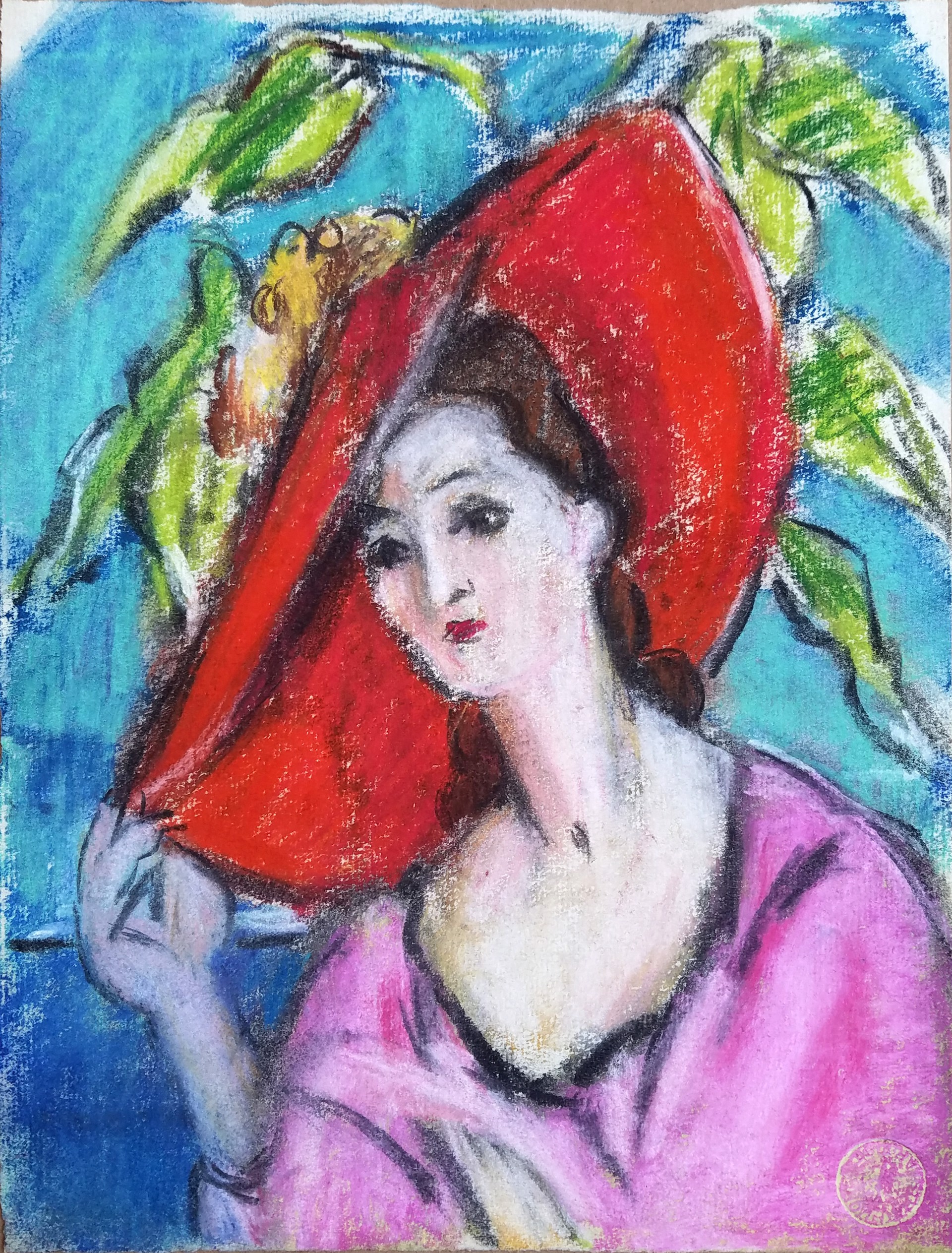 Self-Portrait with Hat by Anna Walinska